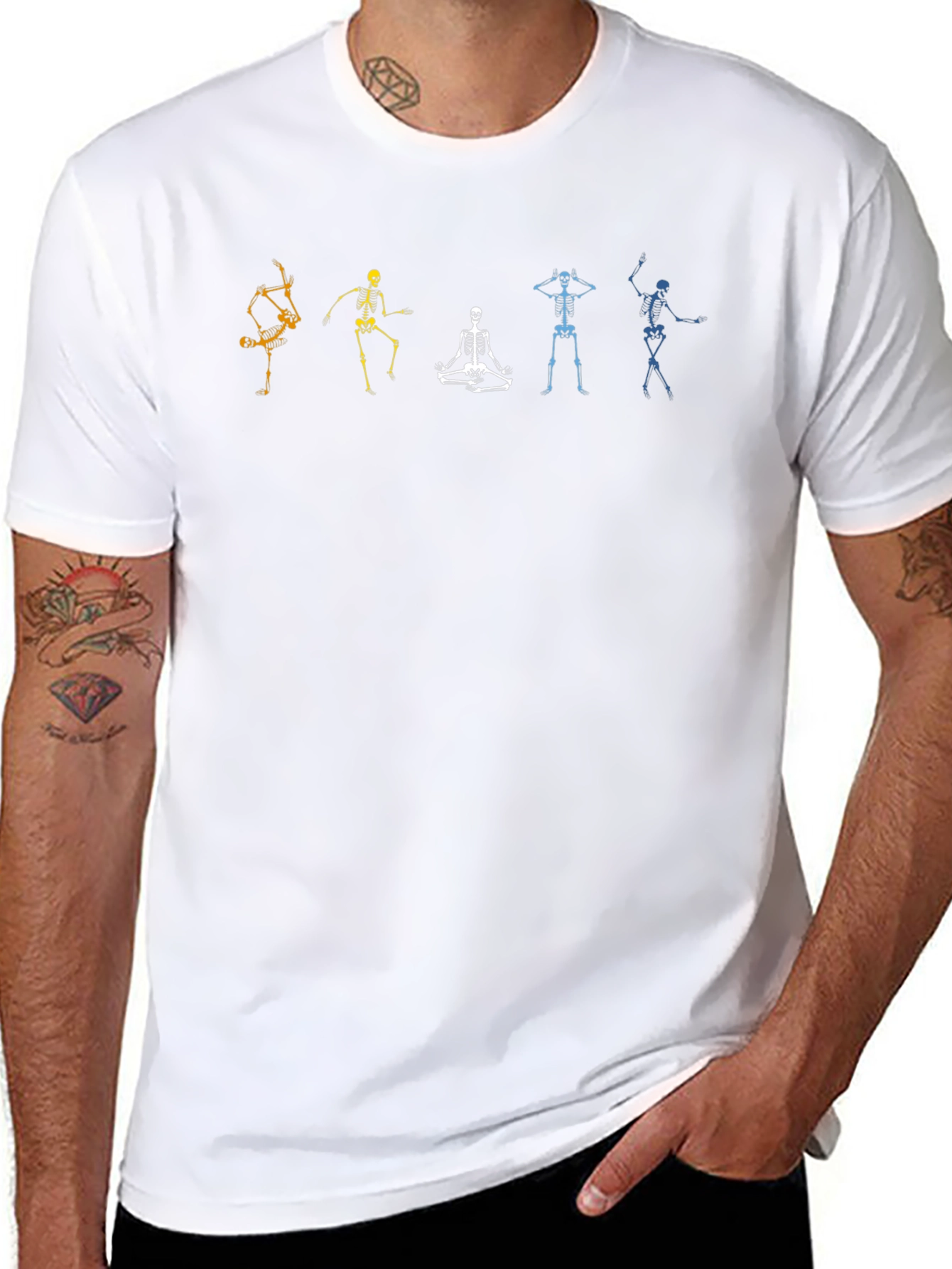 Dancing Skeletons Graphic Tee - Black Cotton T-Shirt