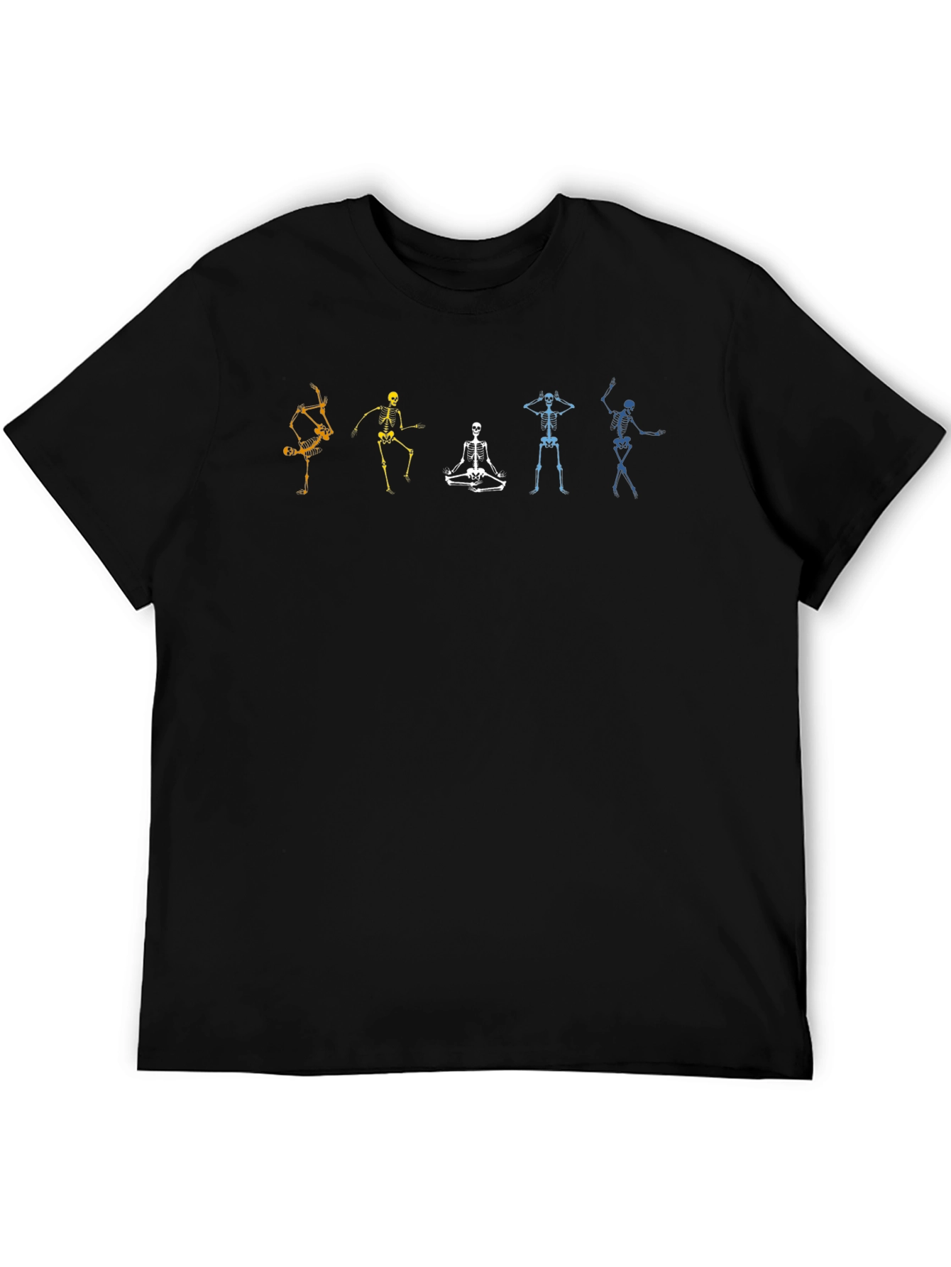 Dancing Skeletons Graphic Tee - Black Cotton T-Shirt