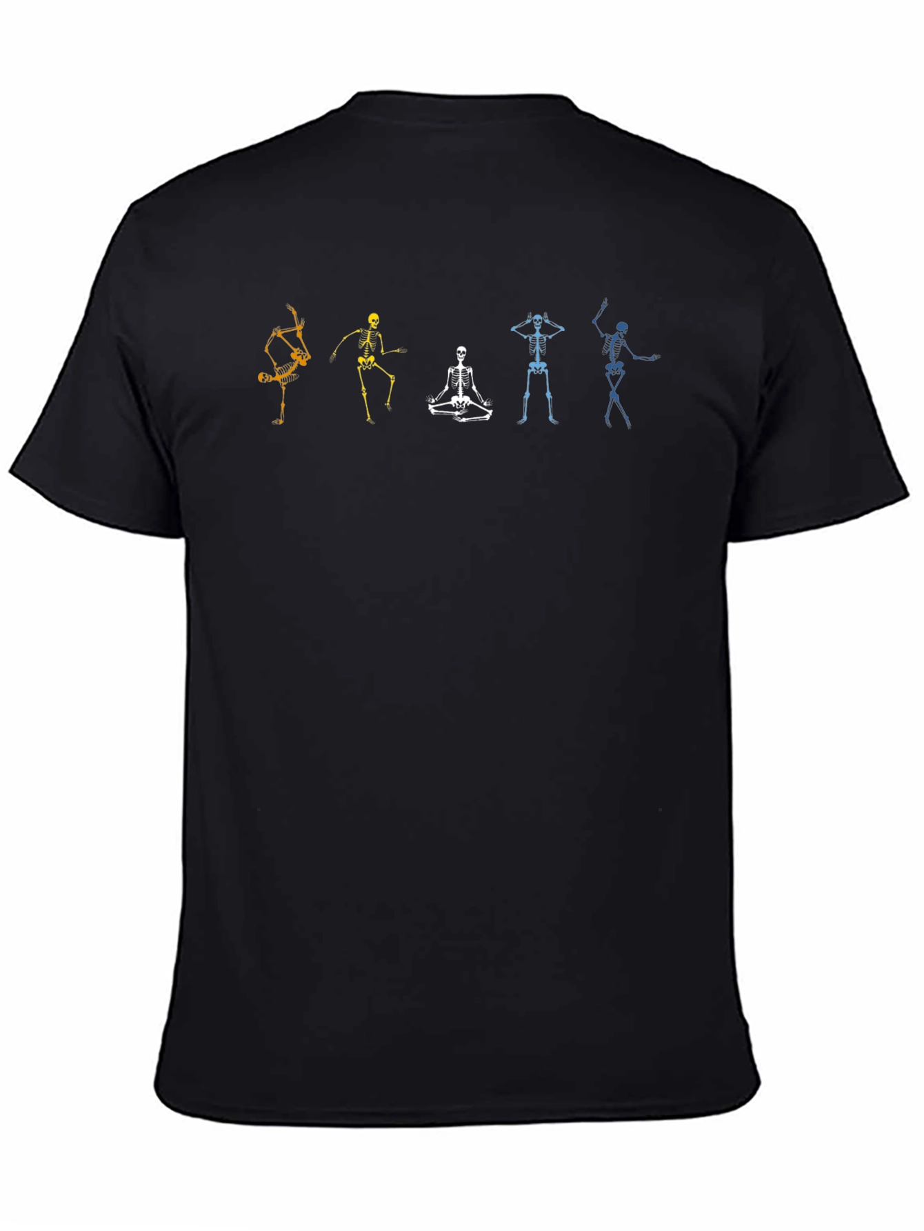 Dancing Skeletons Graphic Tee - Black Cotton T-Shirt