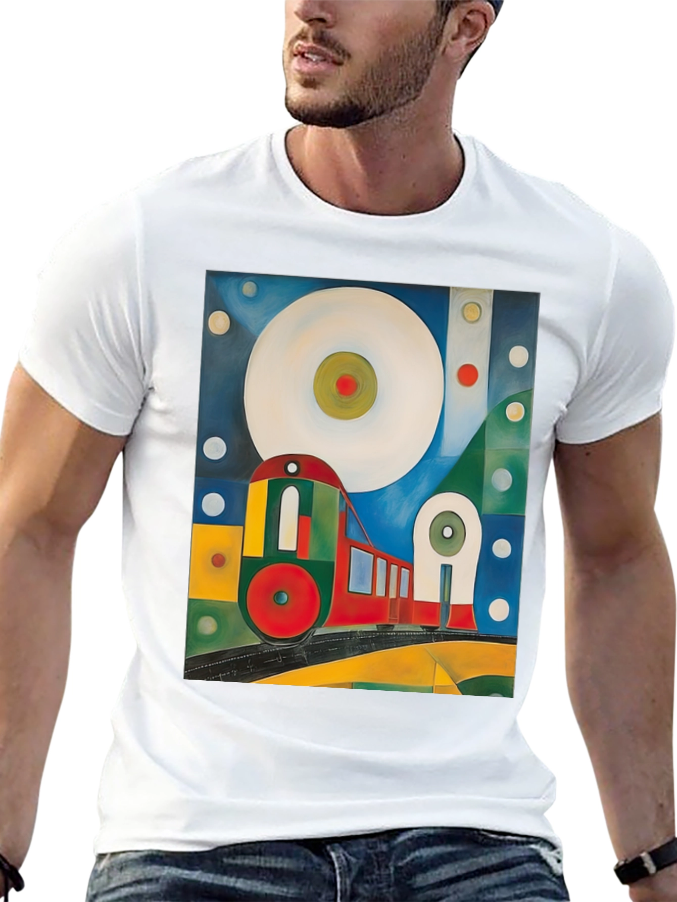 Abstract Train Graphic Tee - Bold and Unique