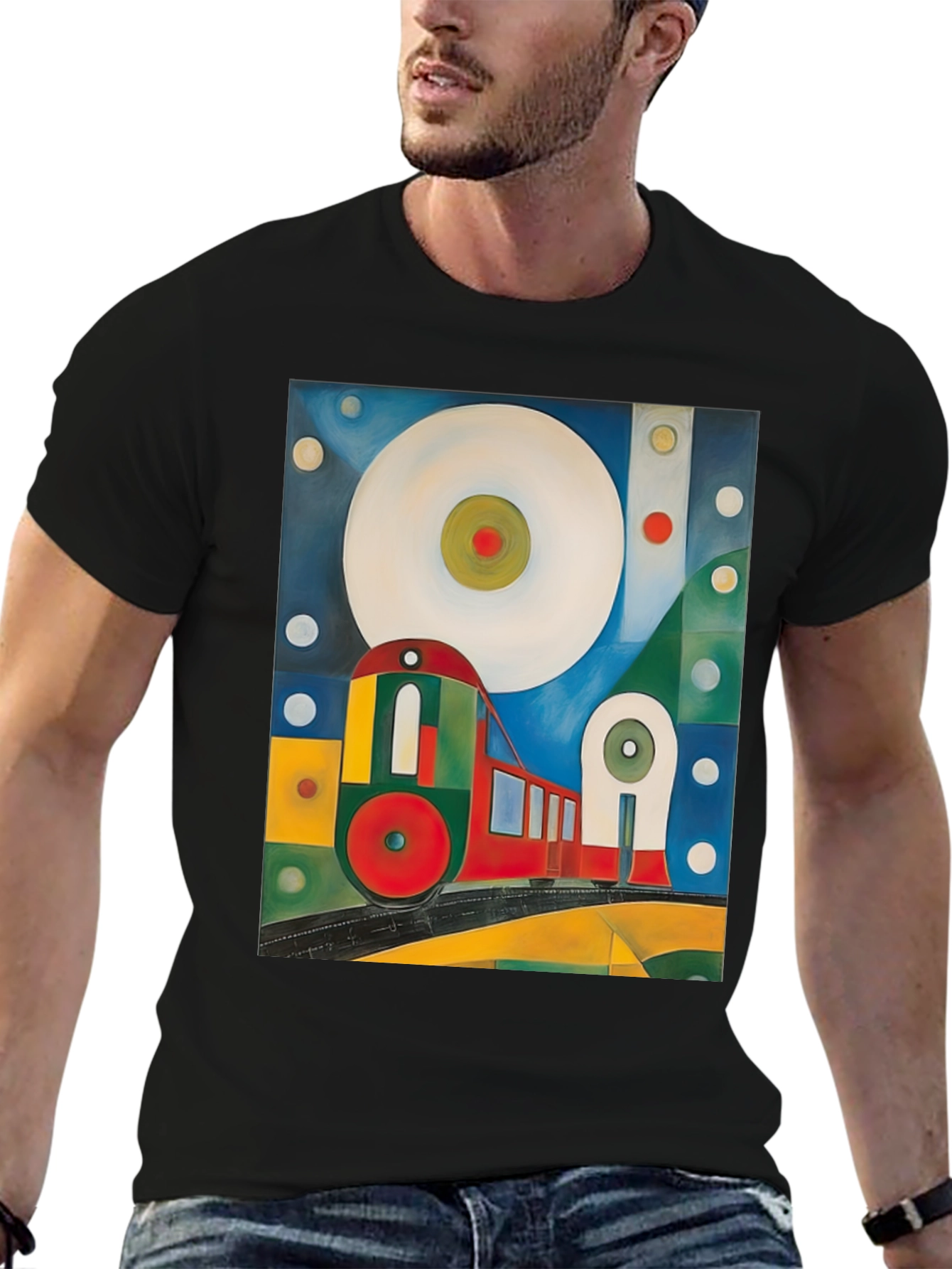 Abstract Train Graphic Tee - Bold and Unique