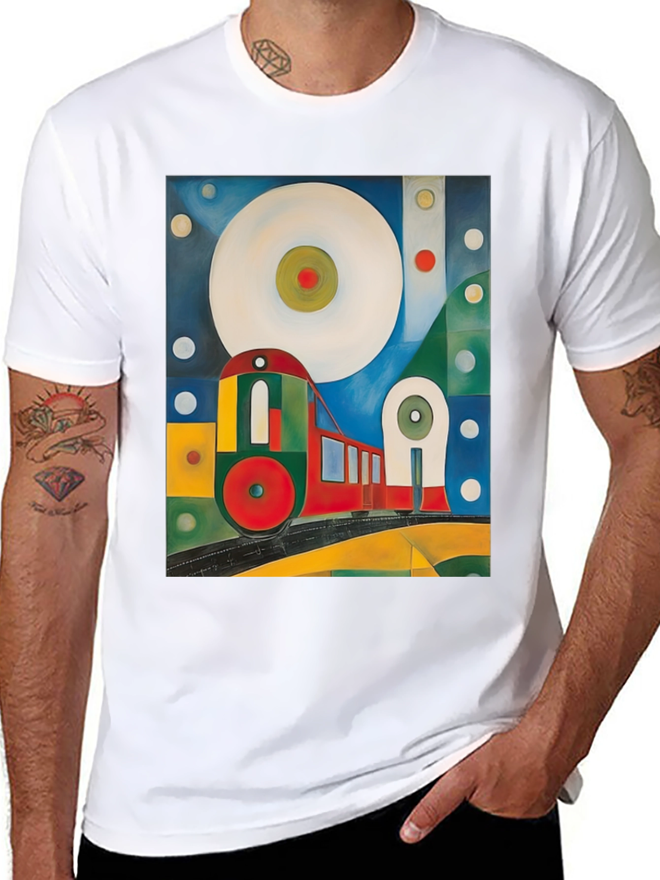 Abstract Train Graphic Tee - Bold and Unique
