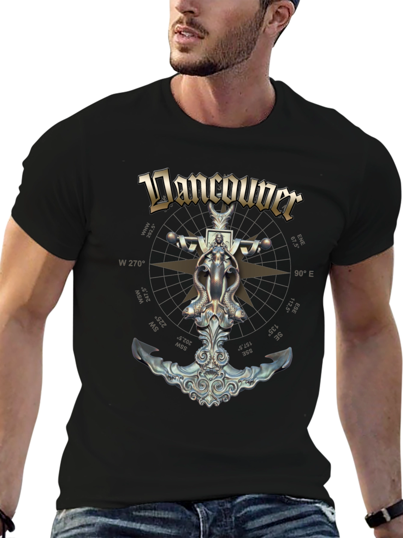 Vancouver Compass Anchor Graphic T-Shirt