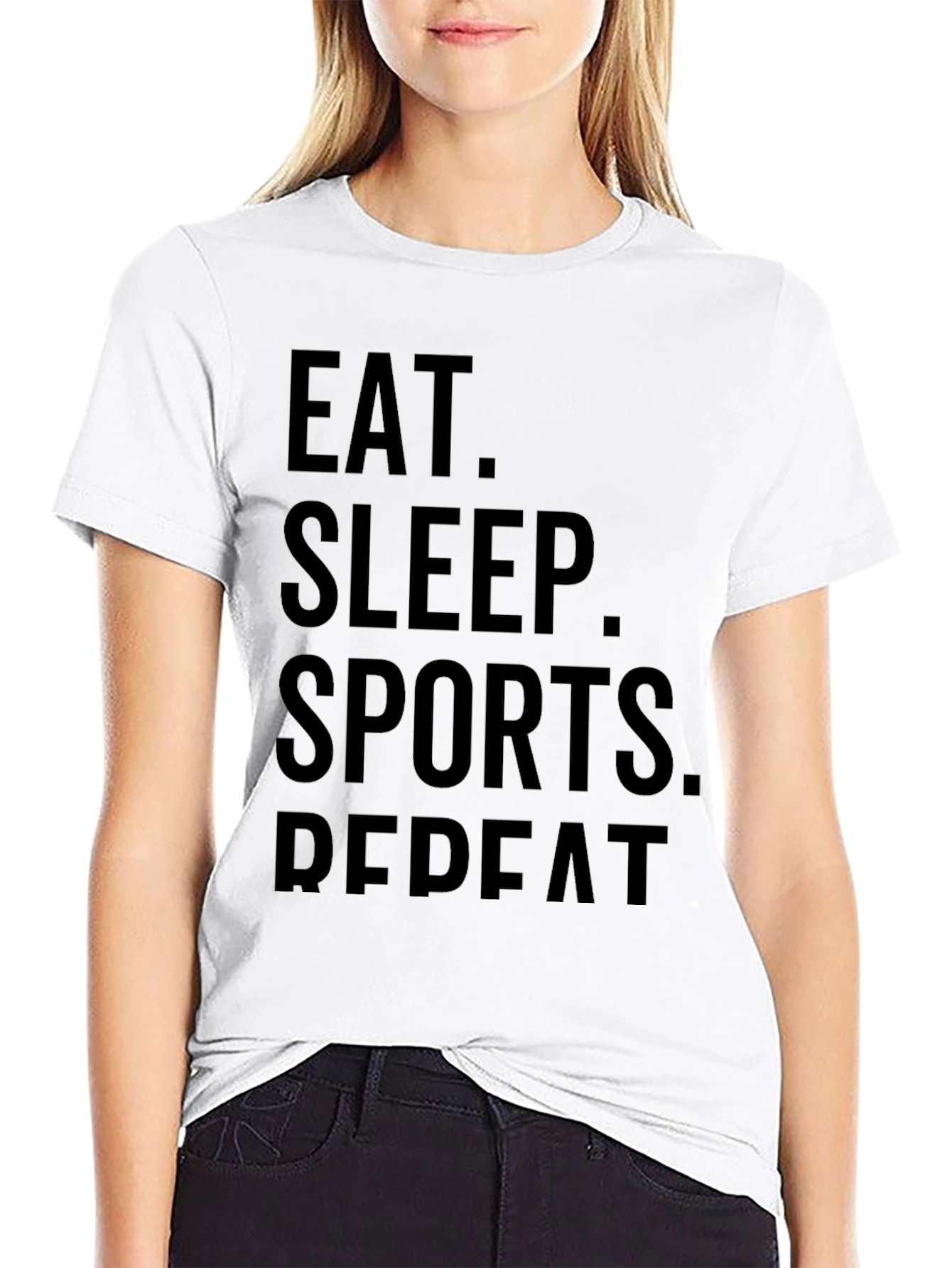 Eat Sleep Sports Repeat Graphic T-Shirt