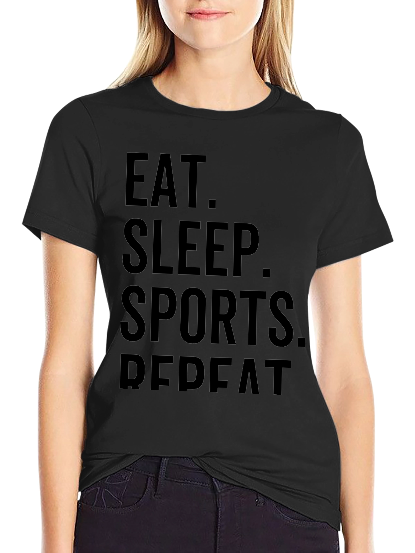 Eat Sleep Sports Repeat Graphic T-Shirt