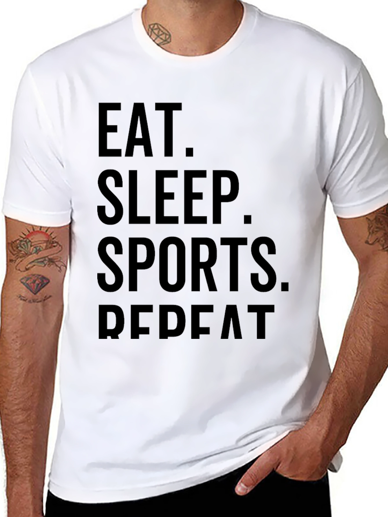 Eat Sleep Sports Repeat Graphic T-Shirt
