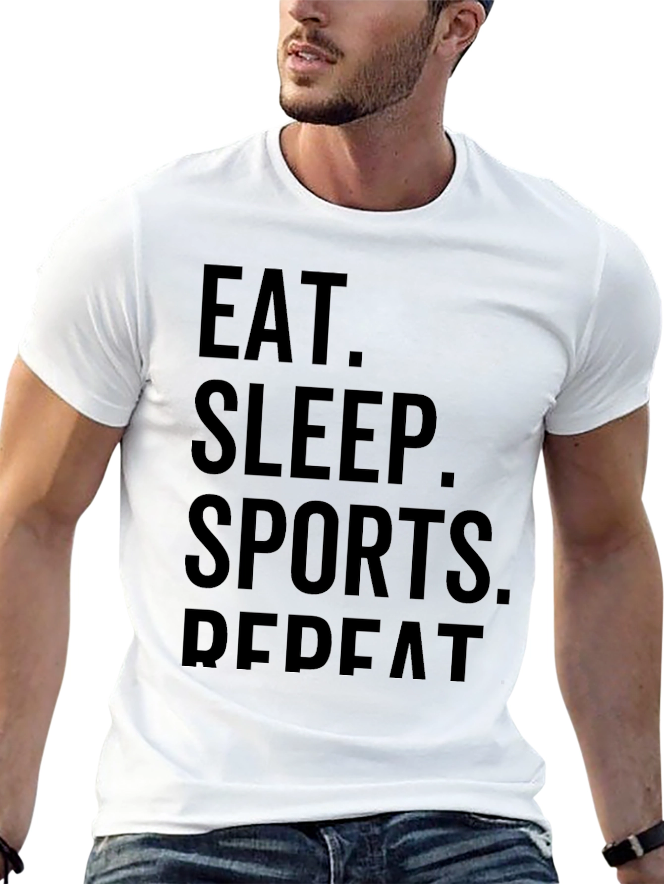 Eat Sleep Sports Repeat Graphic T-Shirt