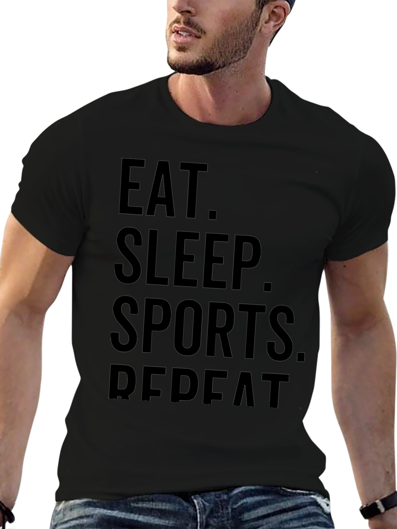 Eat Sleep Sports Repeat Graphic T-Shirt