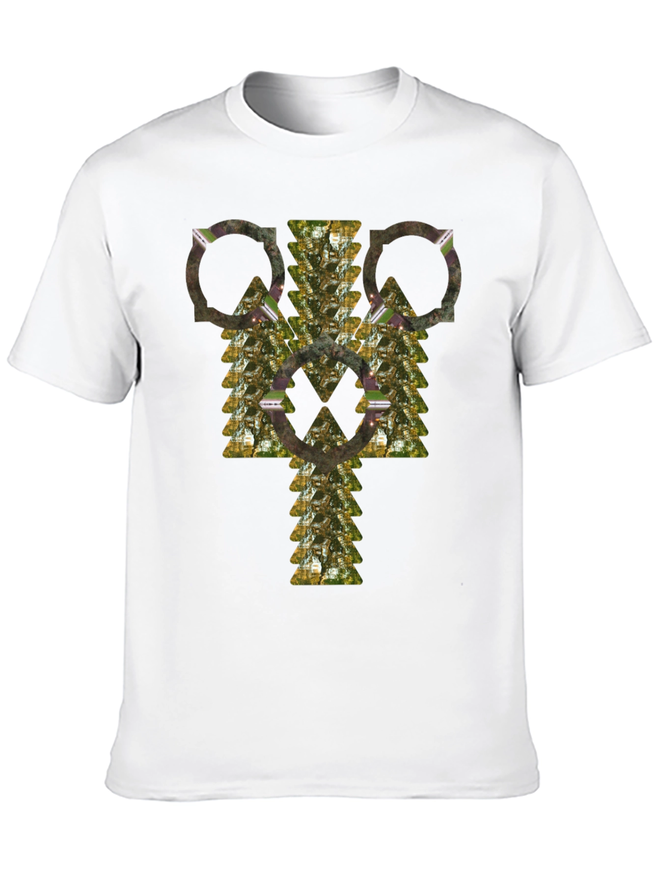 Abstract Geometric Pattern Black T-Shirt