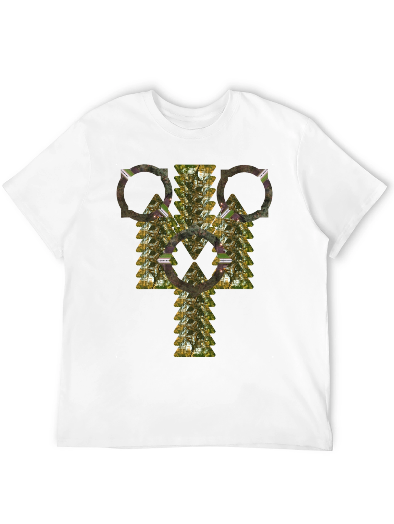 Abstract Geometric Pattern Black T-Shirt