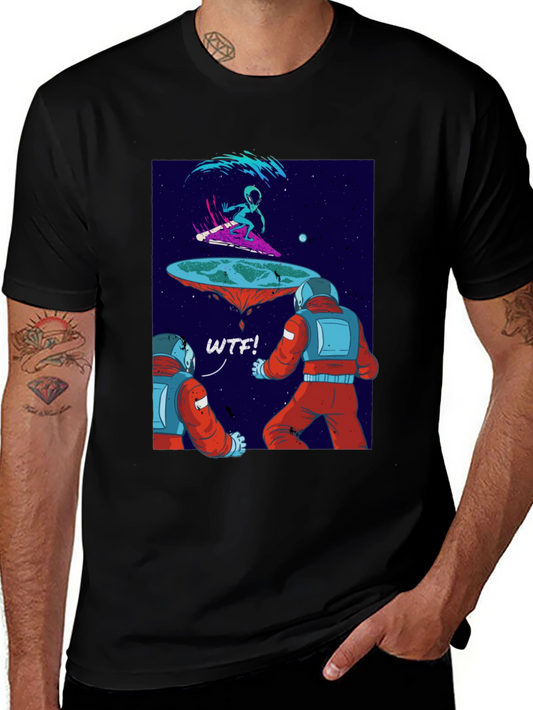 Astronauts & Alien Surfer Graphic T-Shirt