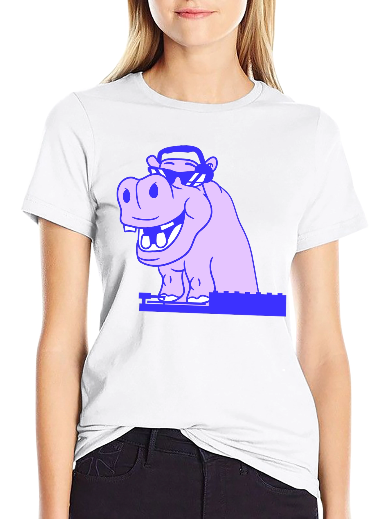 Cool Hippo Graphic Tee - Unisex Black T-Shirt