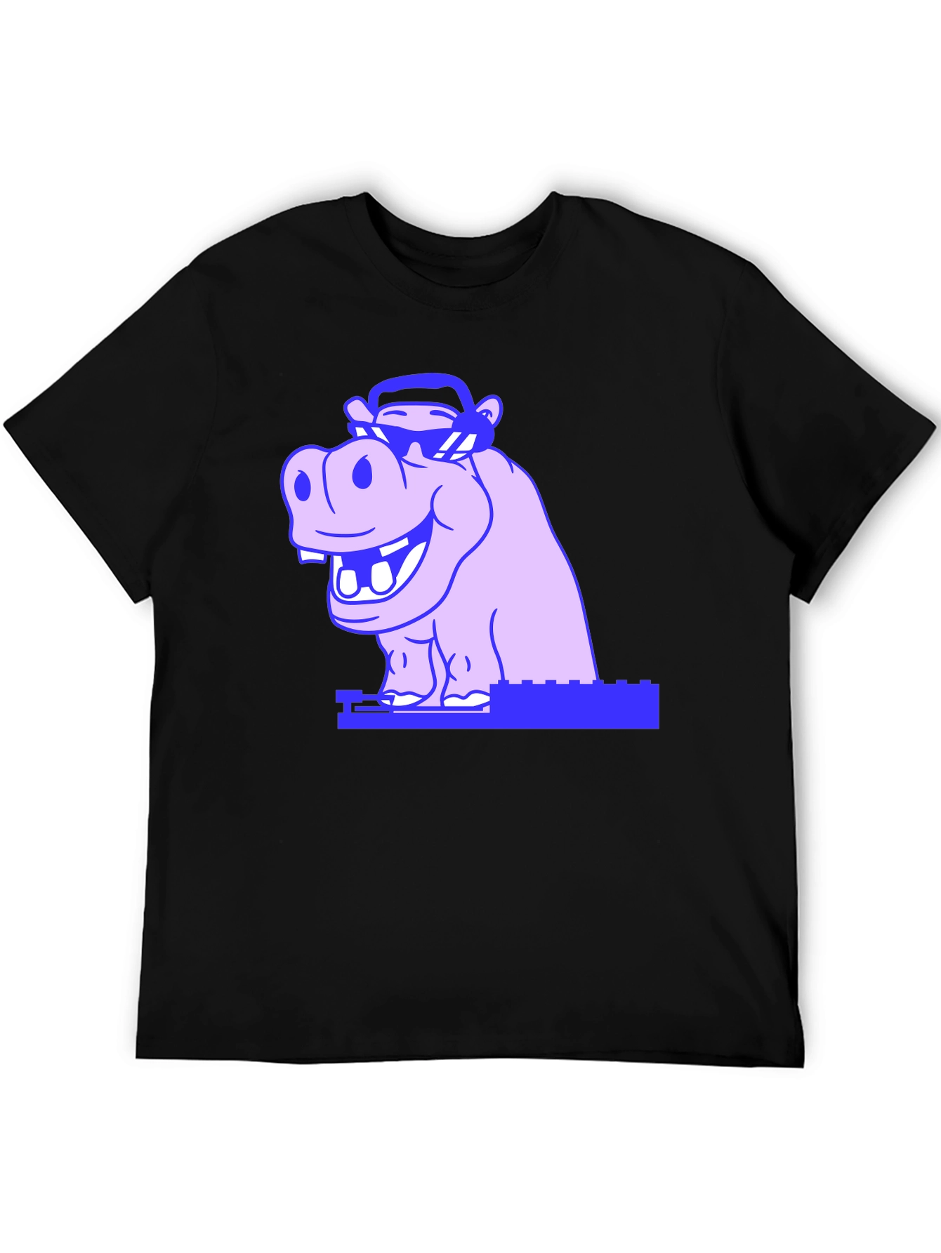 Cool Hippo Graphic Tee - Unisex Black T-Shirt