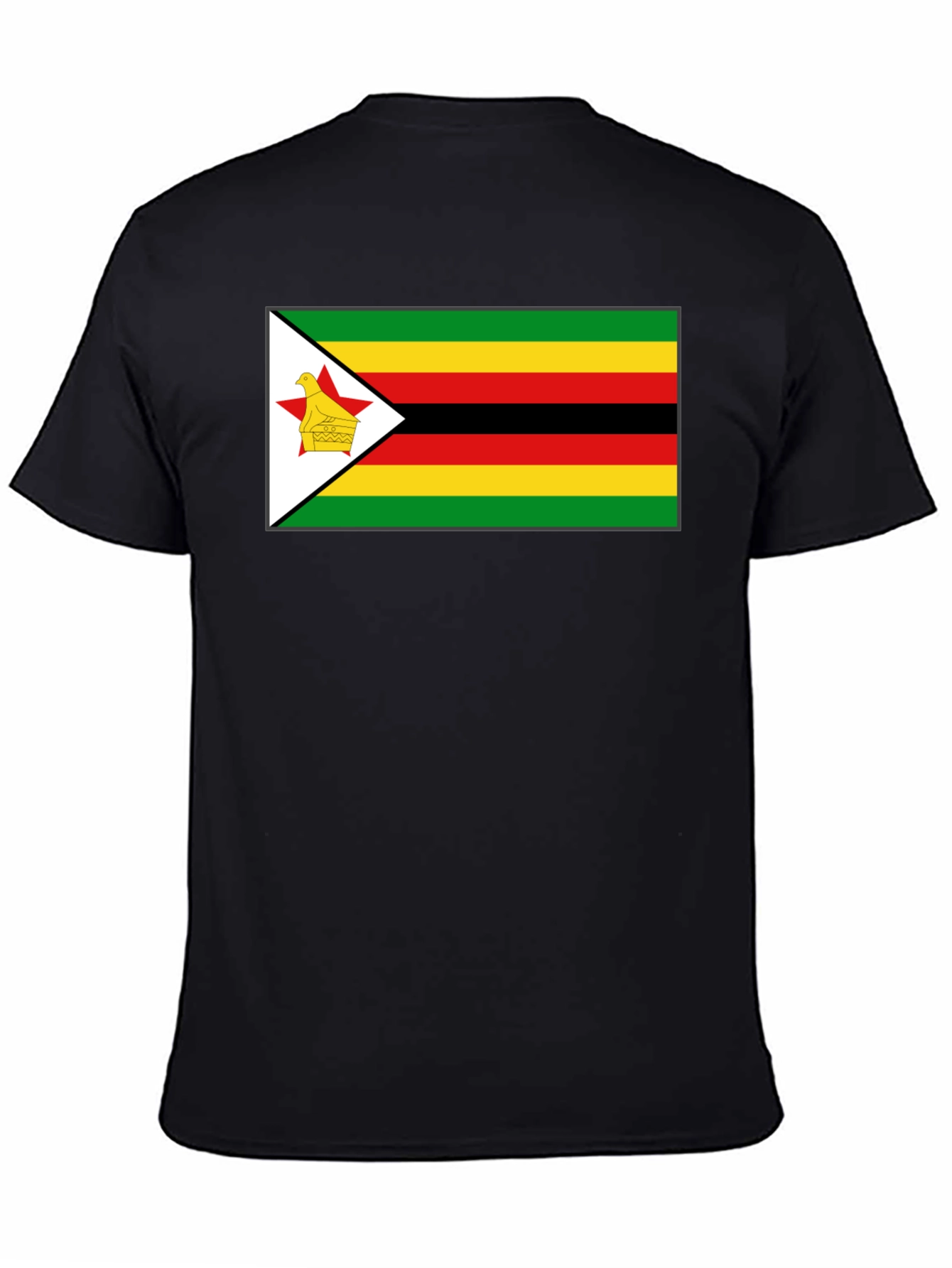 Zimbabwe Flag T-Shirt - Black Cotton Tee