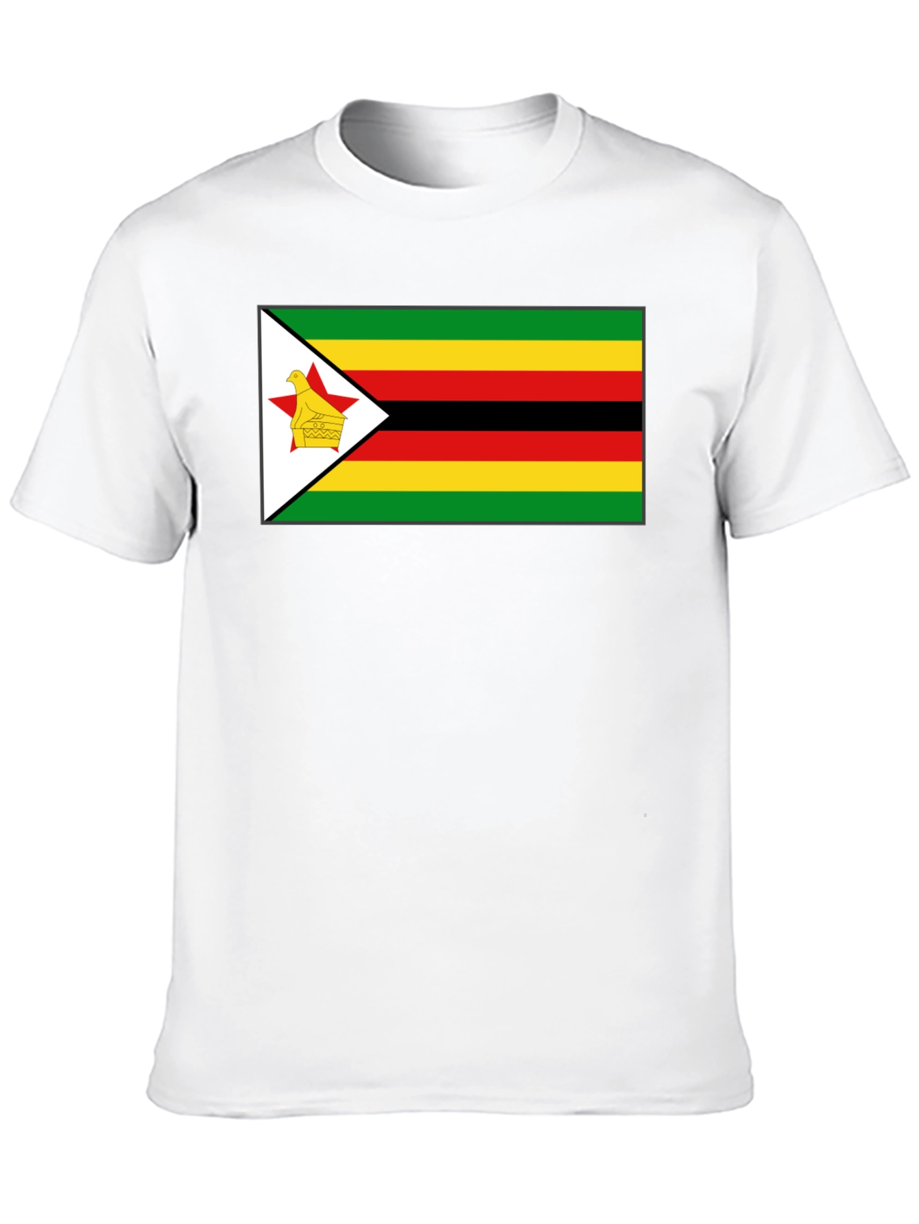 Zimbabwe Flag T-Shirt - Black Cotton Tee