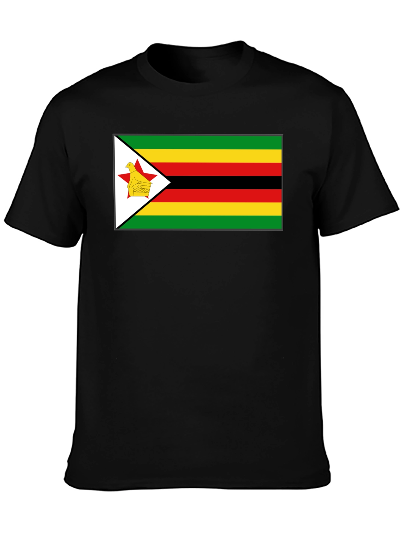 Zimbabwe Flag T-Shirt - Black Cotton Tee