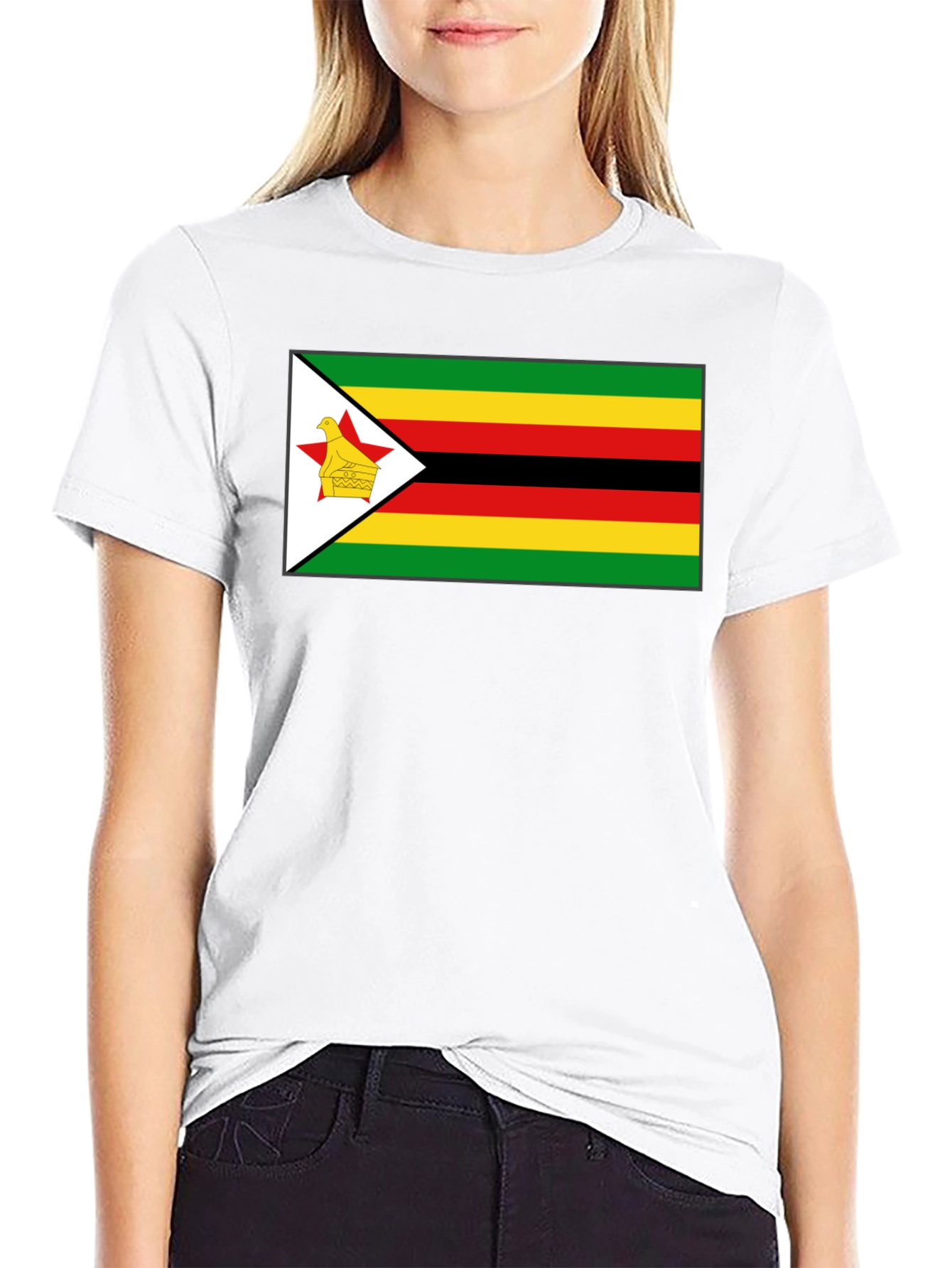 Zimbabwe Flag T-Shirt - Black Cotton Tee
