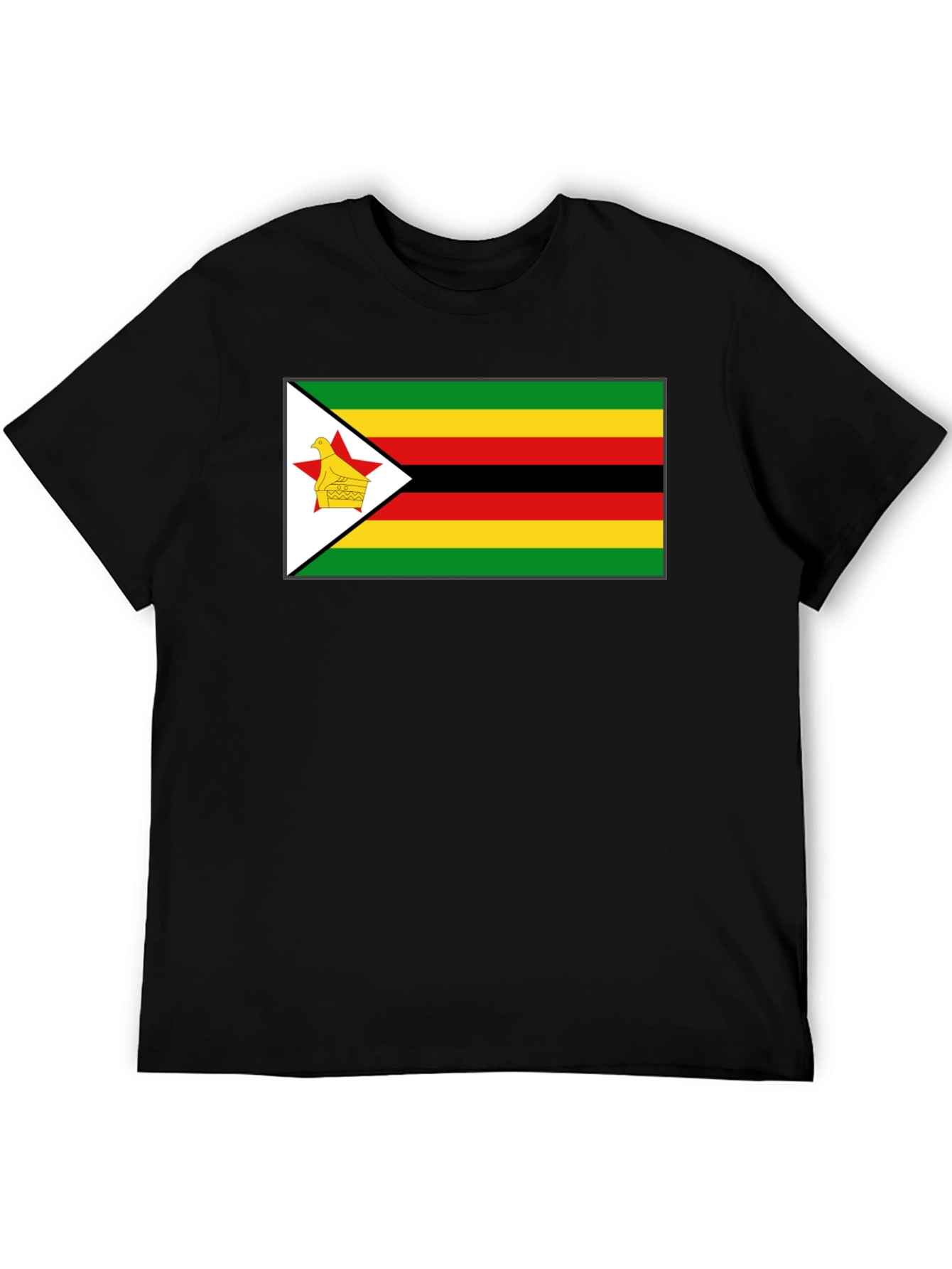 Zimbabwe Flag T-Shirt - Black Cotton Tee