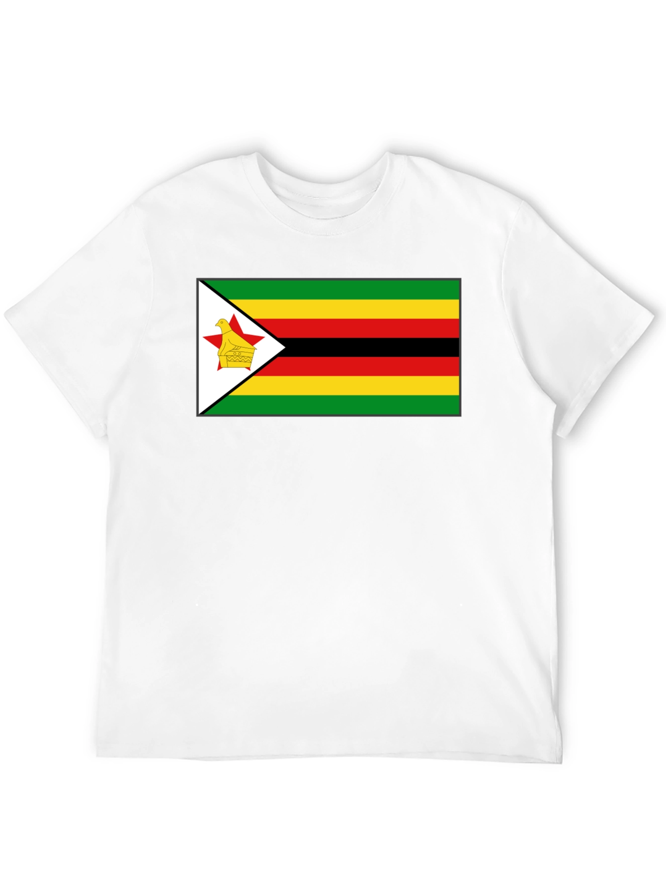 Zimbabwe Flag T-Shirt - Black Cotton Tee