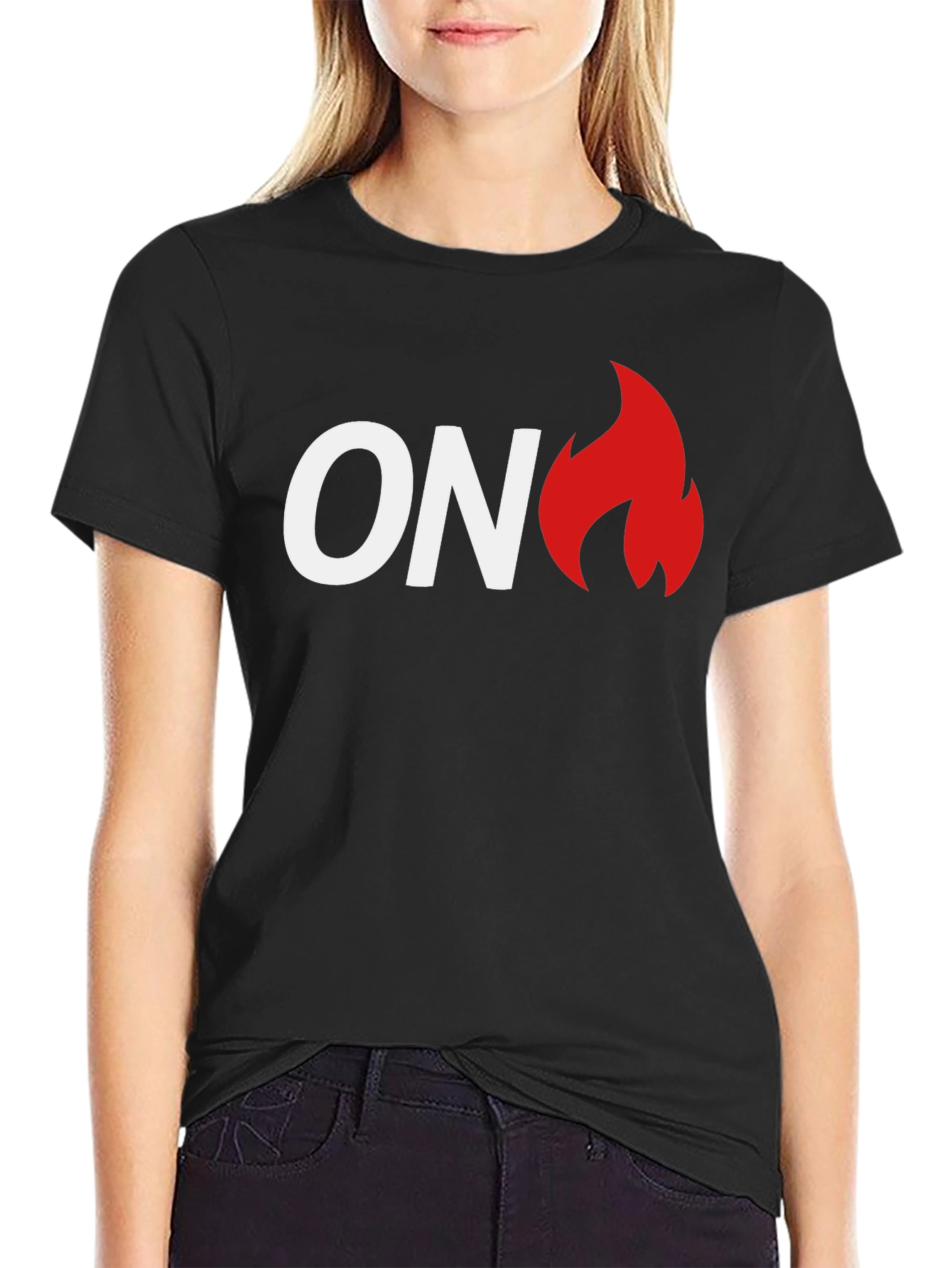 ON Fire Graphic T-Shirt - Black Cotton Tee