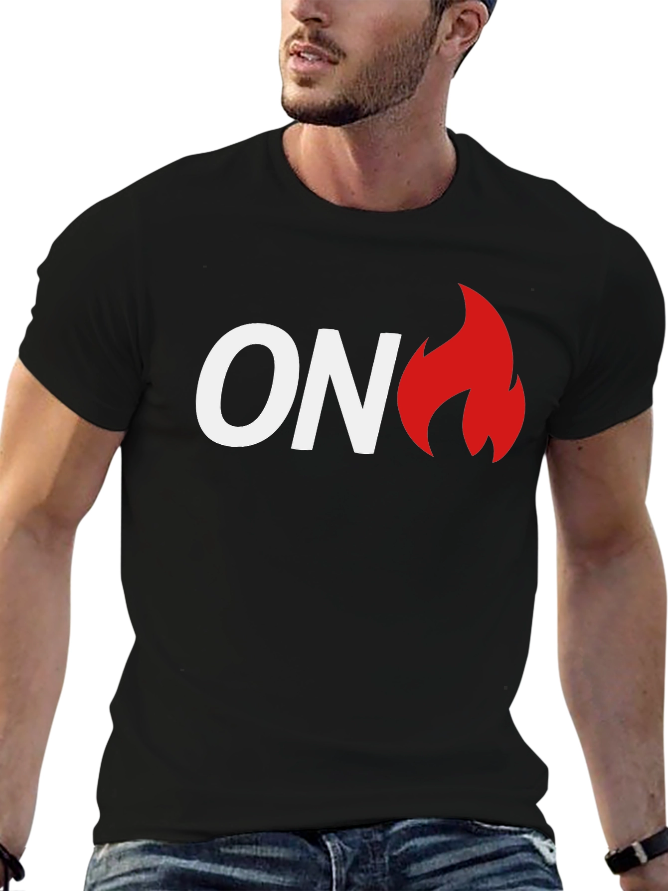 ON Fire Graphic T-Shirt - Black Cotton Tee