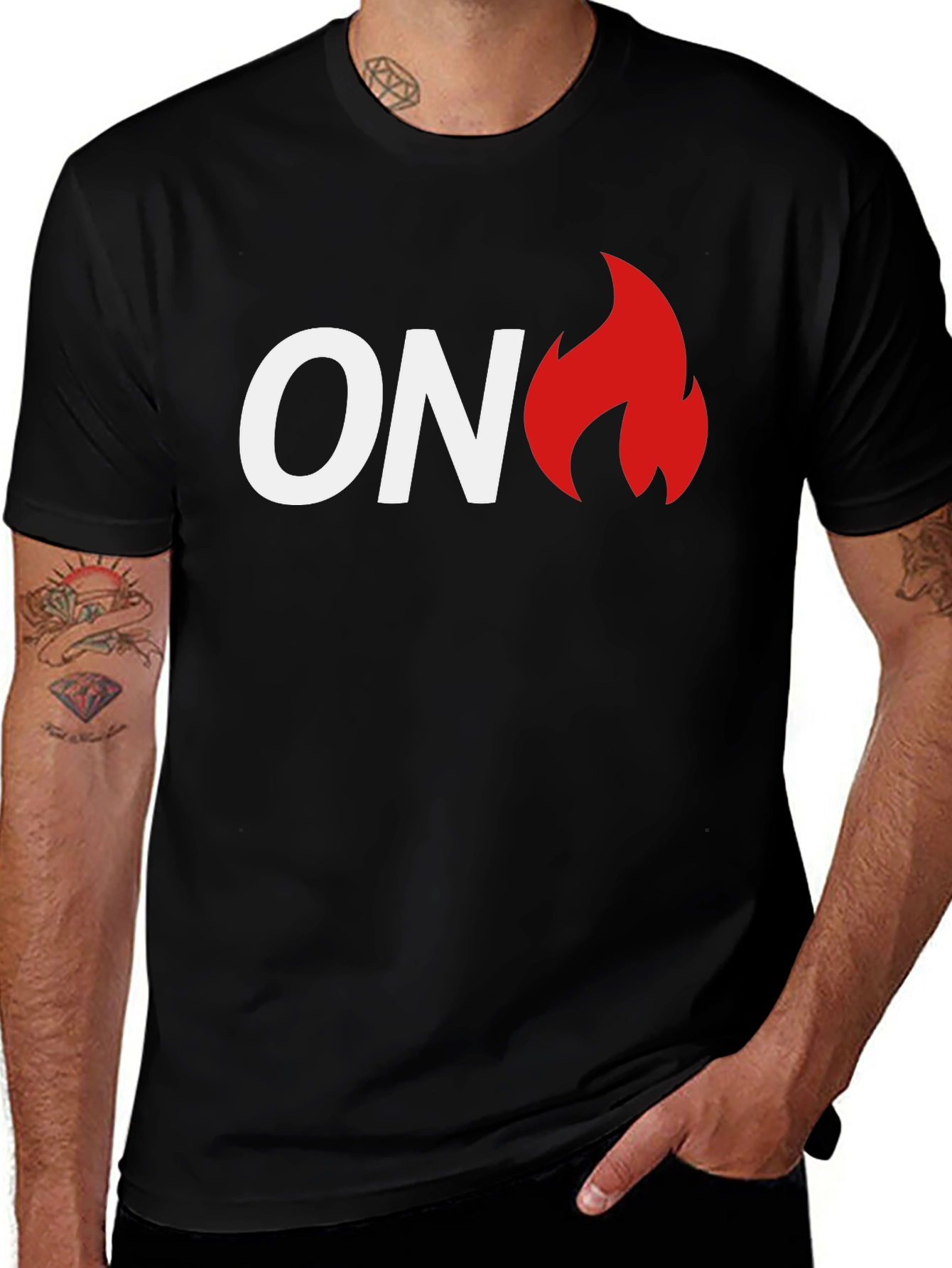 ON Fire Graphic T-Shirt - Black Cotton Tee