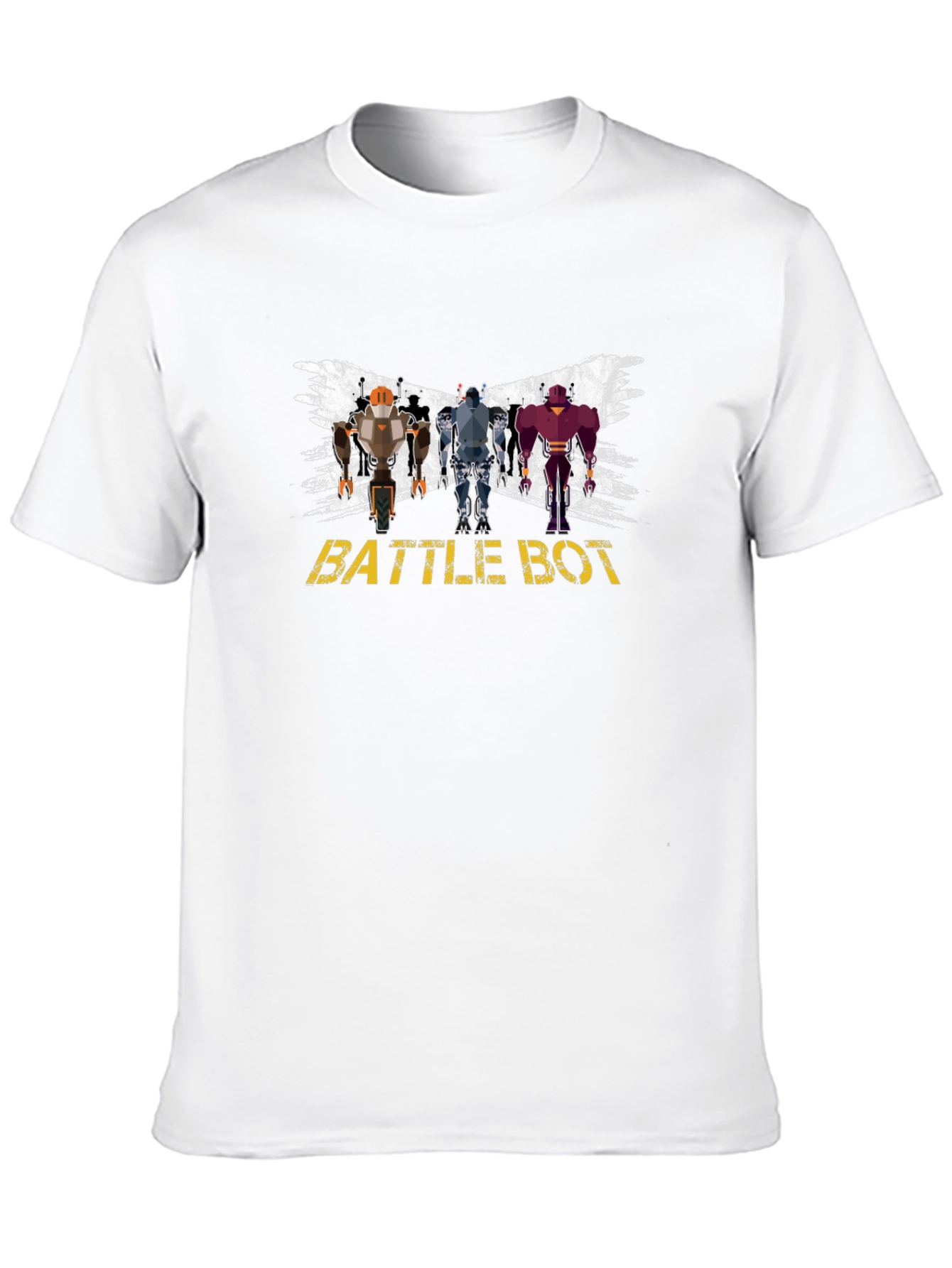 Battle Bot Graphic T-Shirt - Black Crew Neck