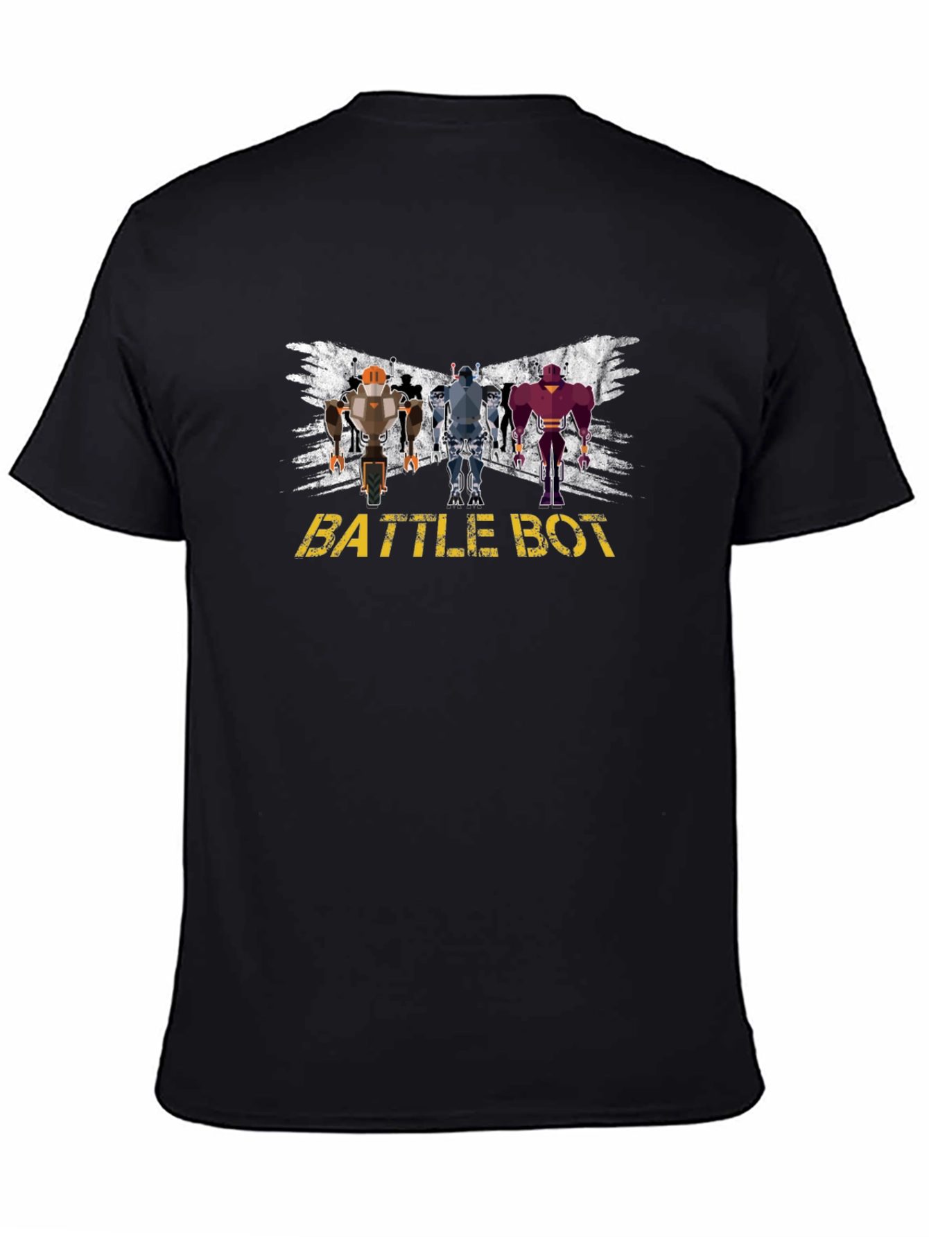 Battle Bot Graphic T-Shirt - Black Crew Neck