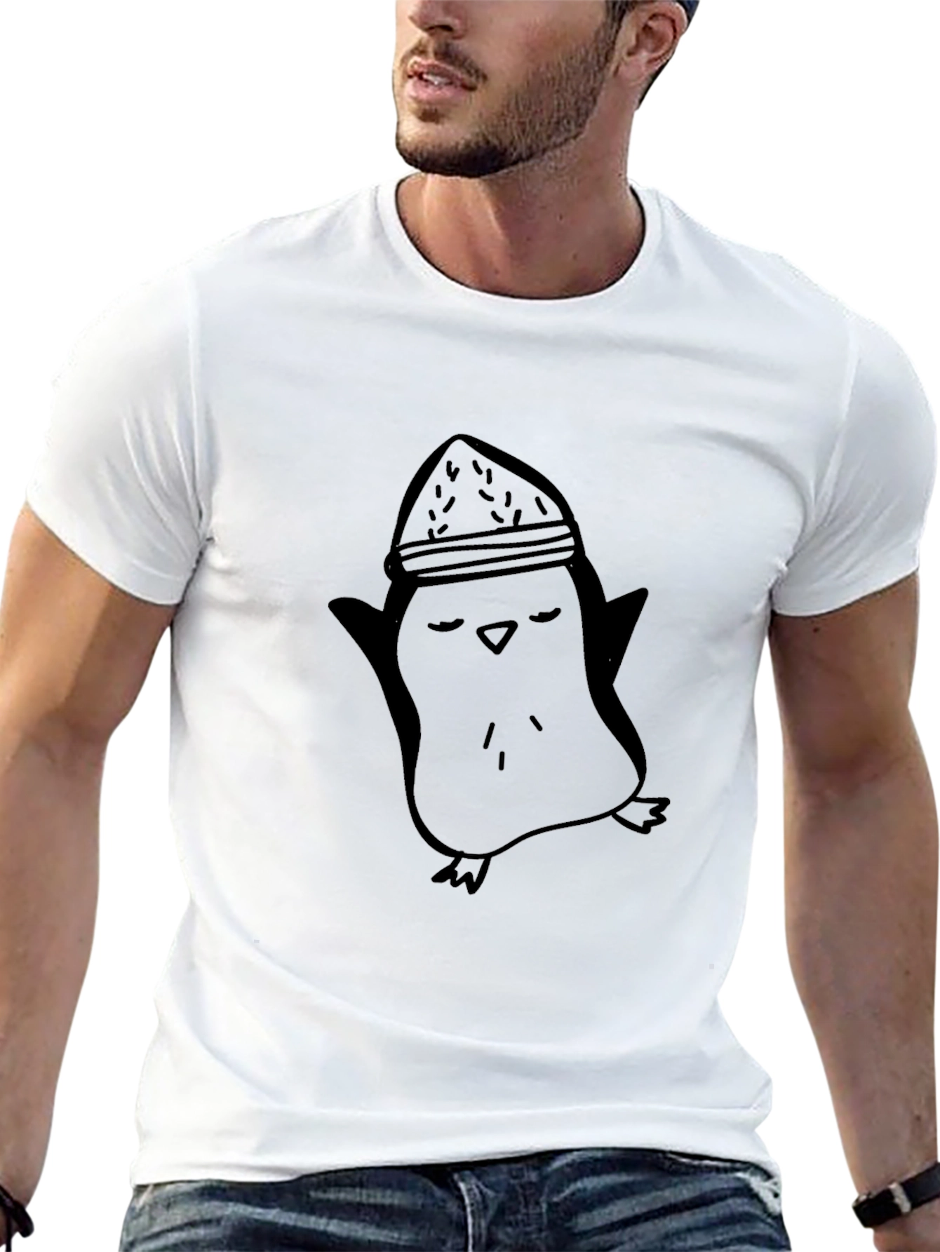 Penguin Beanie T-Shirt - Cool Black Cotton Tee