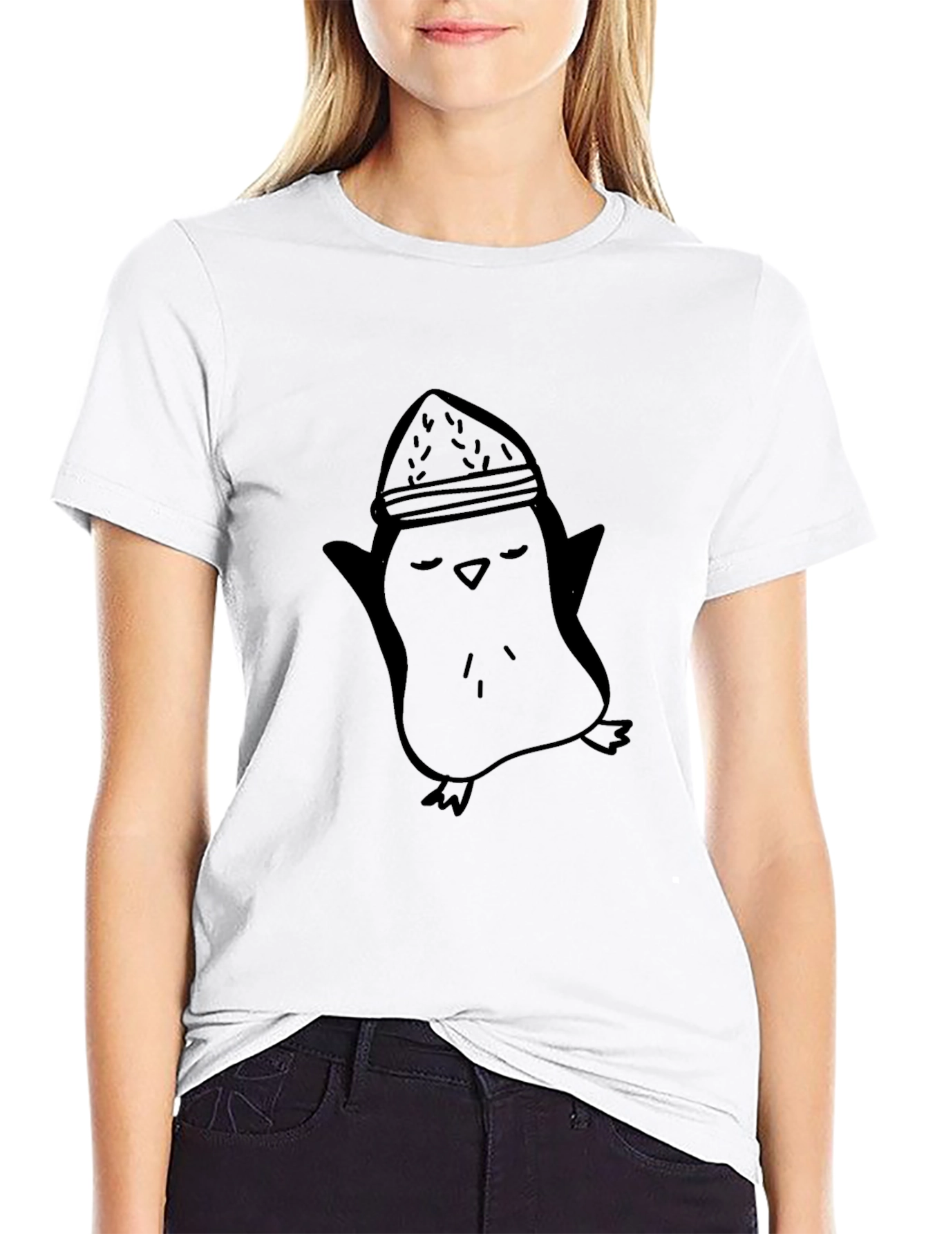 Penguin Beanie T-Shirt - Cool Black Cotton Tee
