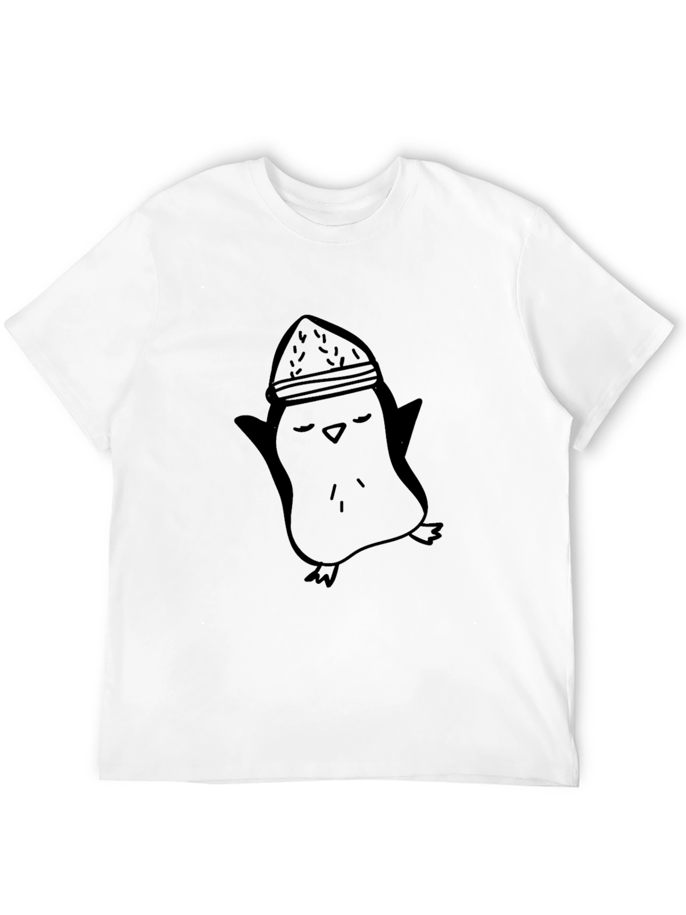 Penguin Beanie T-Shirt - Cool Black Cotton Tee