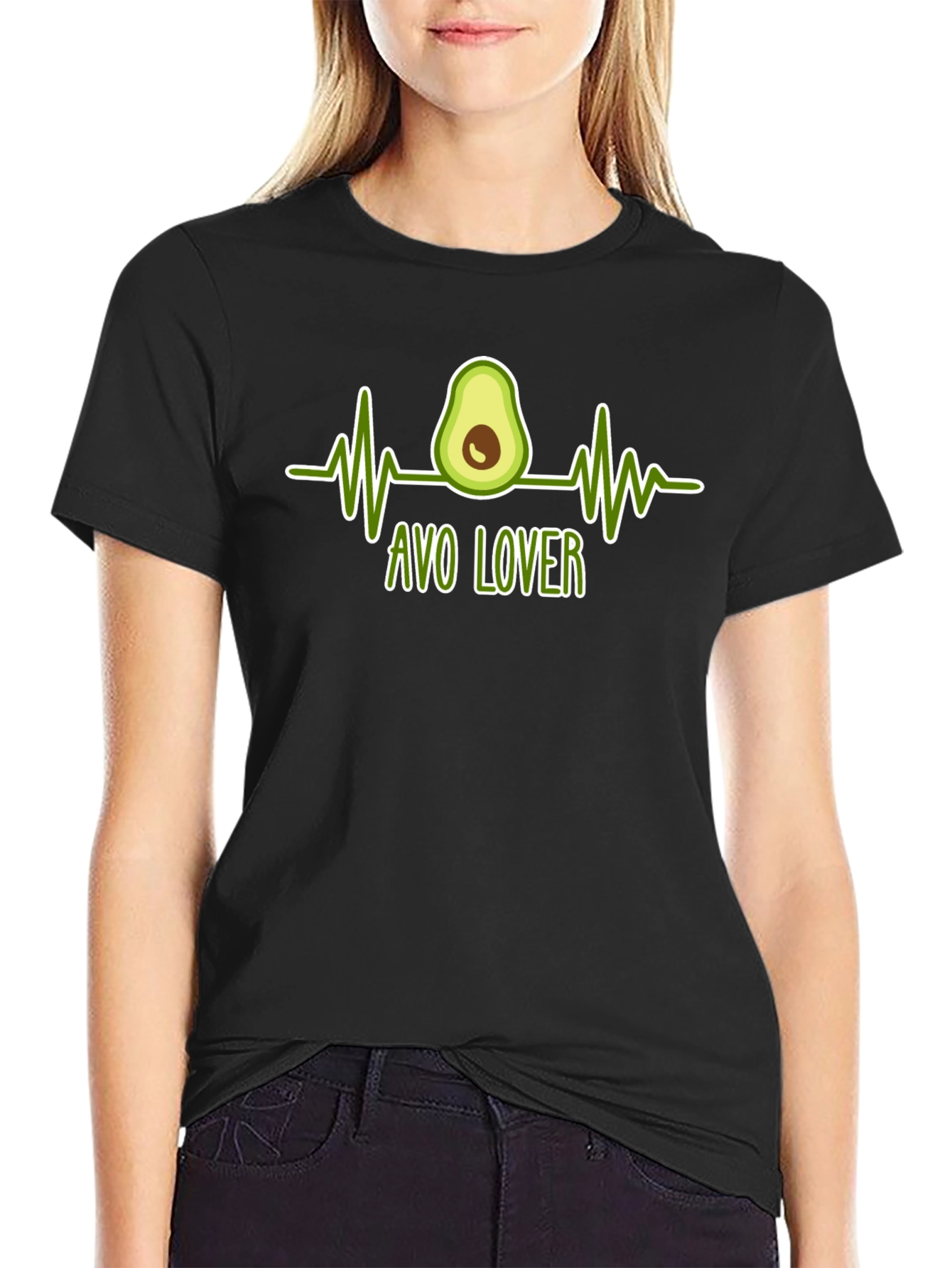 Avo Lover T-Shirt - Avocado Heartbeat Graphic Tee