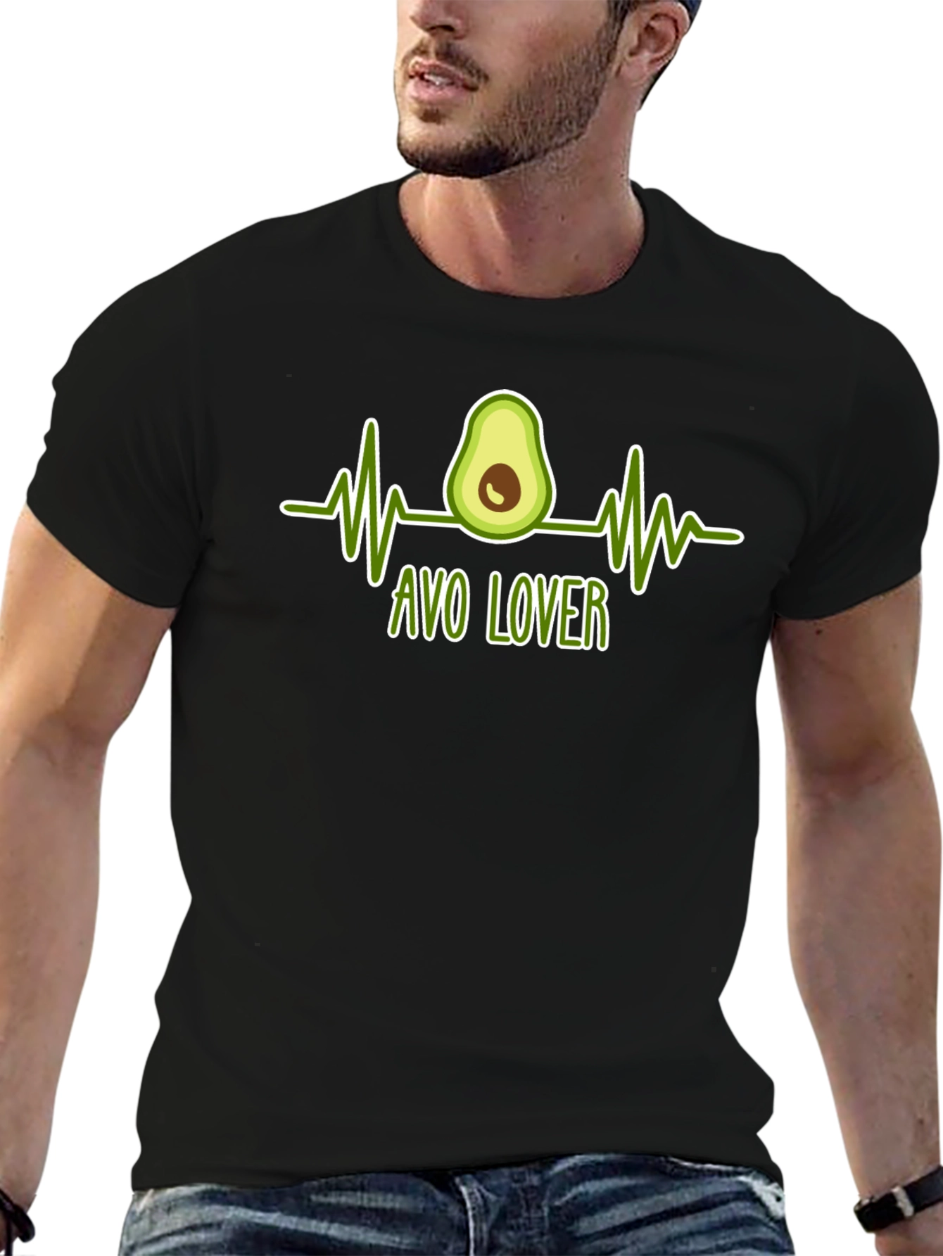 Avo Lover T-Shirt - Avocado Heartbeat Graphic Tee