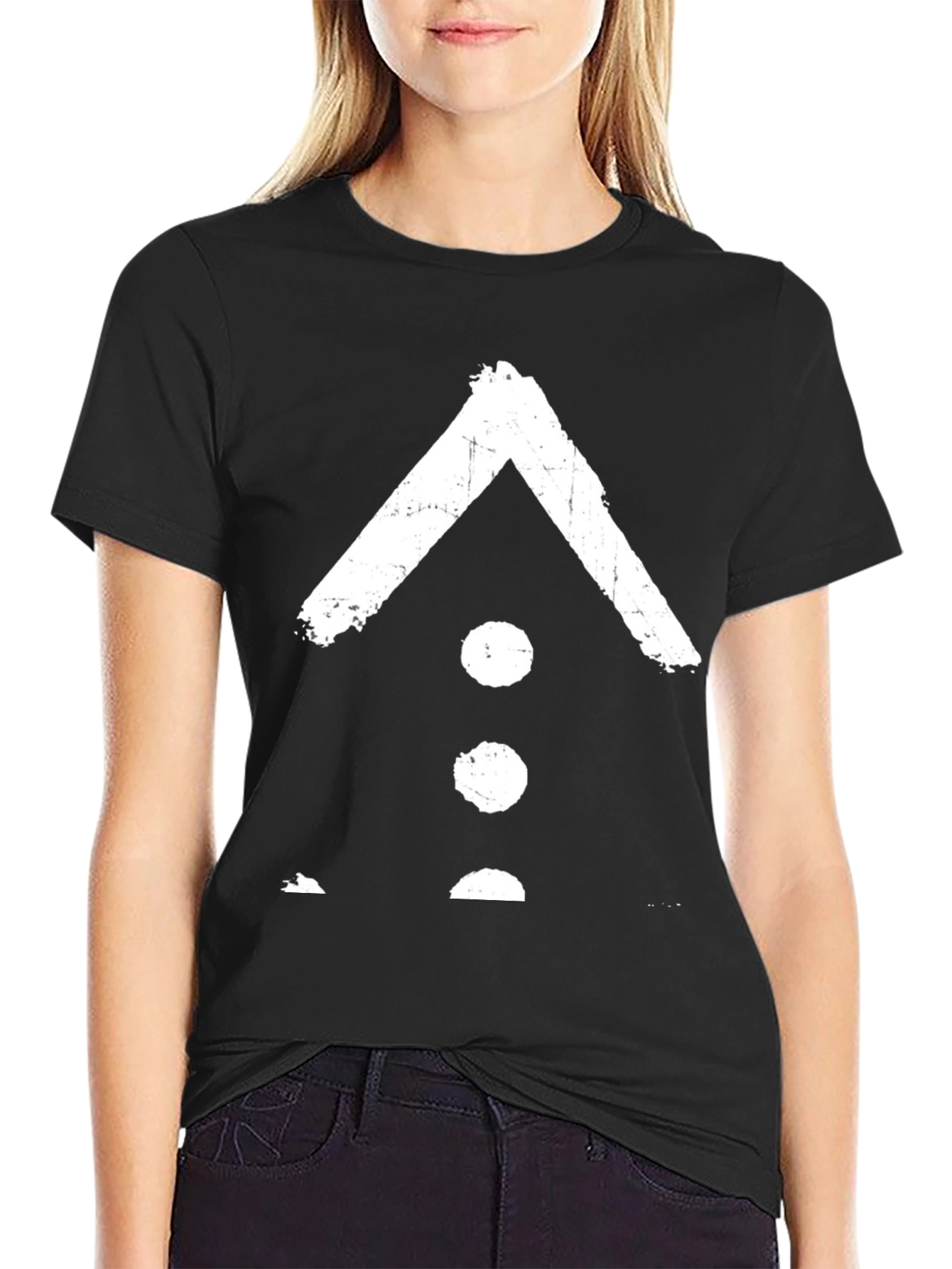 Mens Black T-Shirt with White Kayi Tribe Symbol