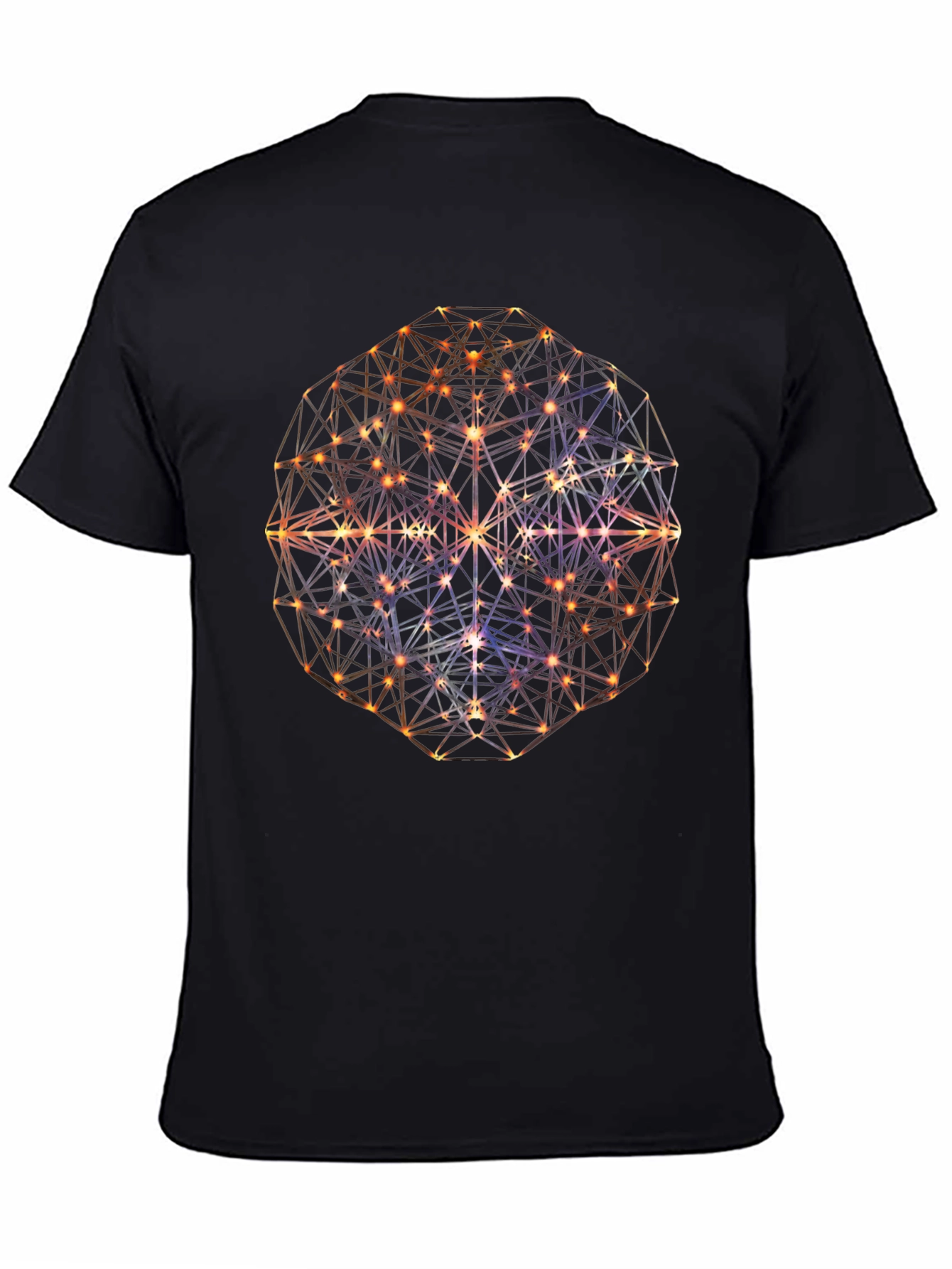 Geometric Sphere Graphic Print Mens Black T-Shirt