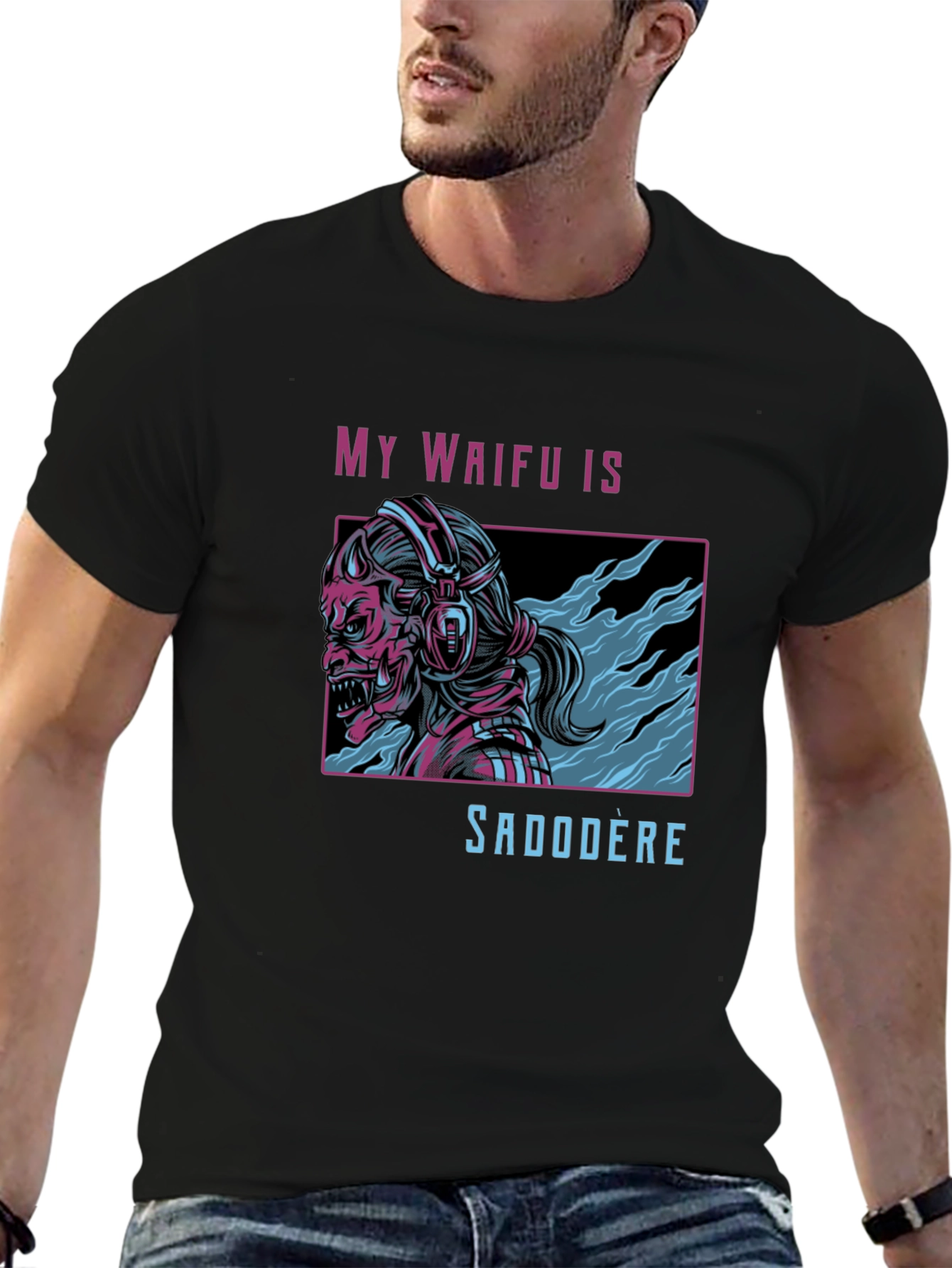 My Waifu Is Sadodere Black T-Shirt