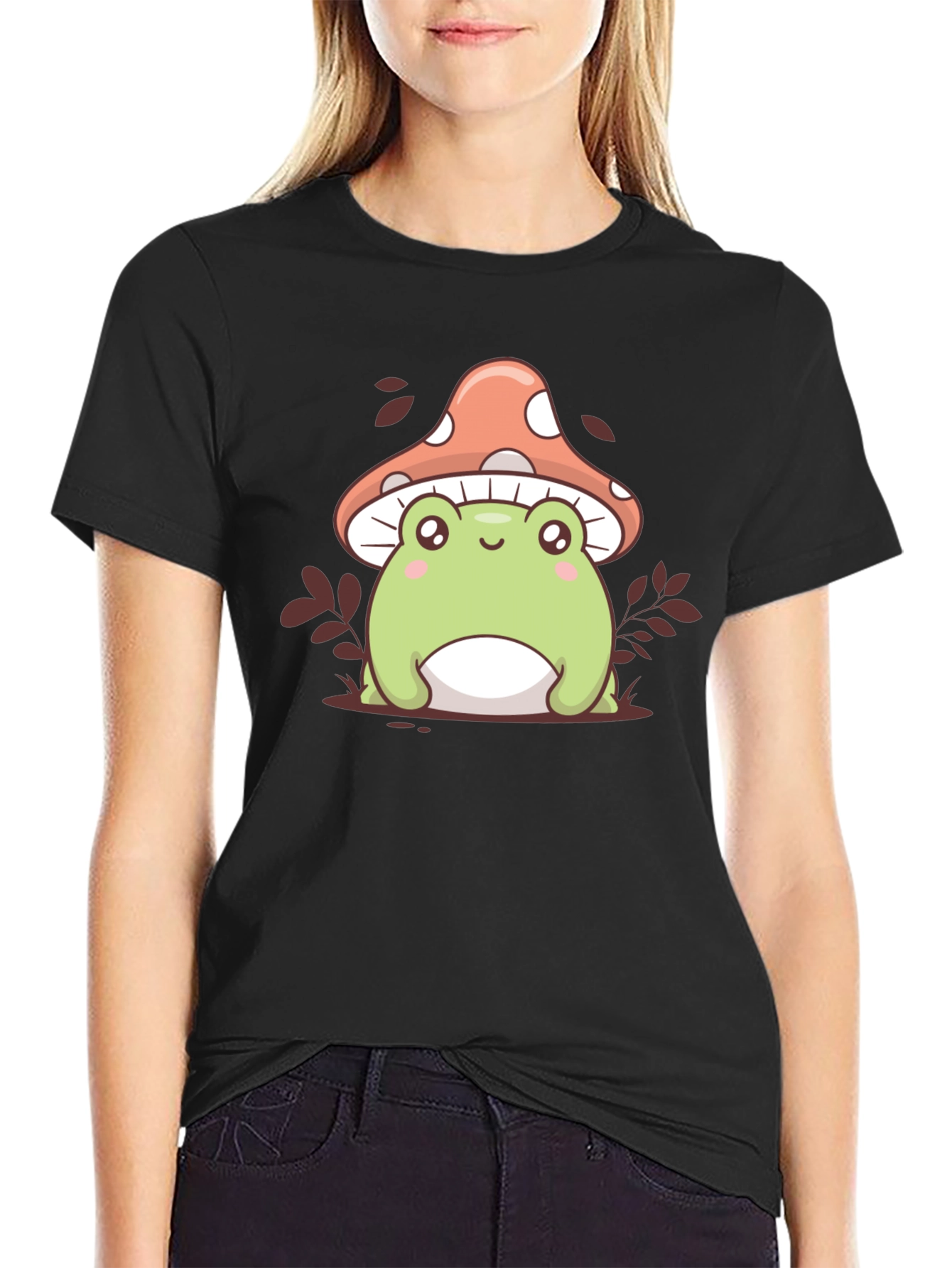 Cute Frog & Mushroom Graphic Tee