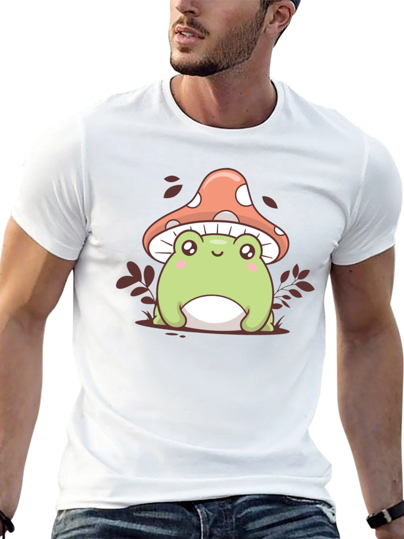 Cute Frog & Mushroom Graphic Tee