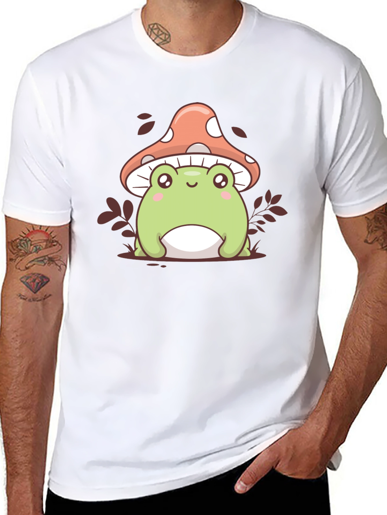 Cute Frog & Mushroom Graphic Tee