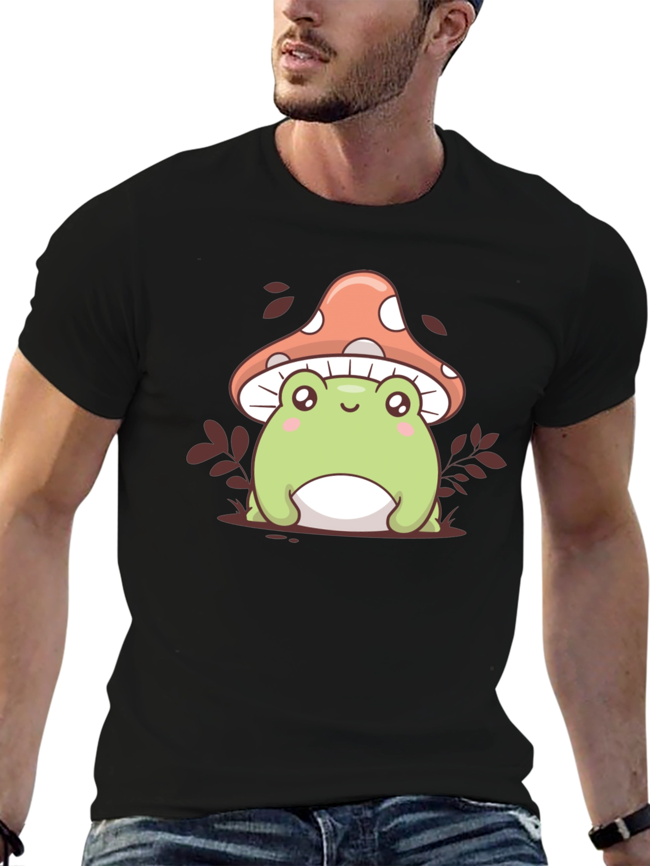 Cute Frog & Mushroom Graphic Tee