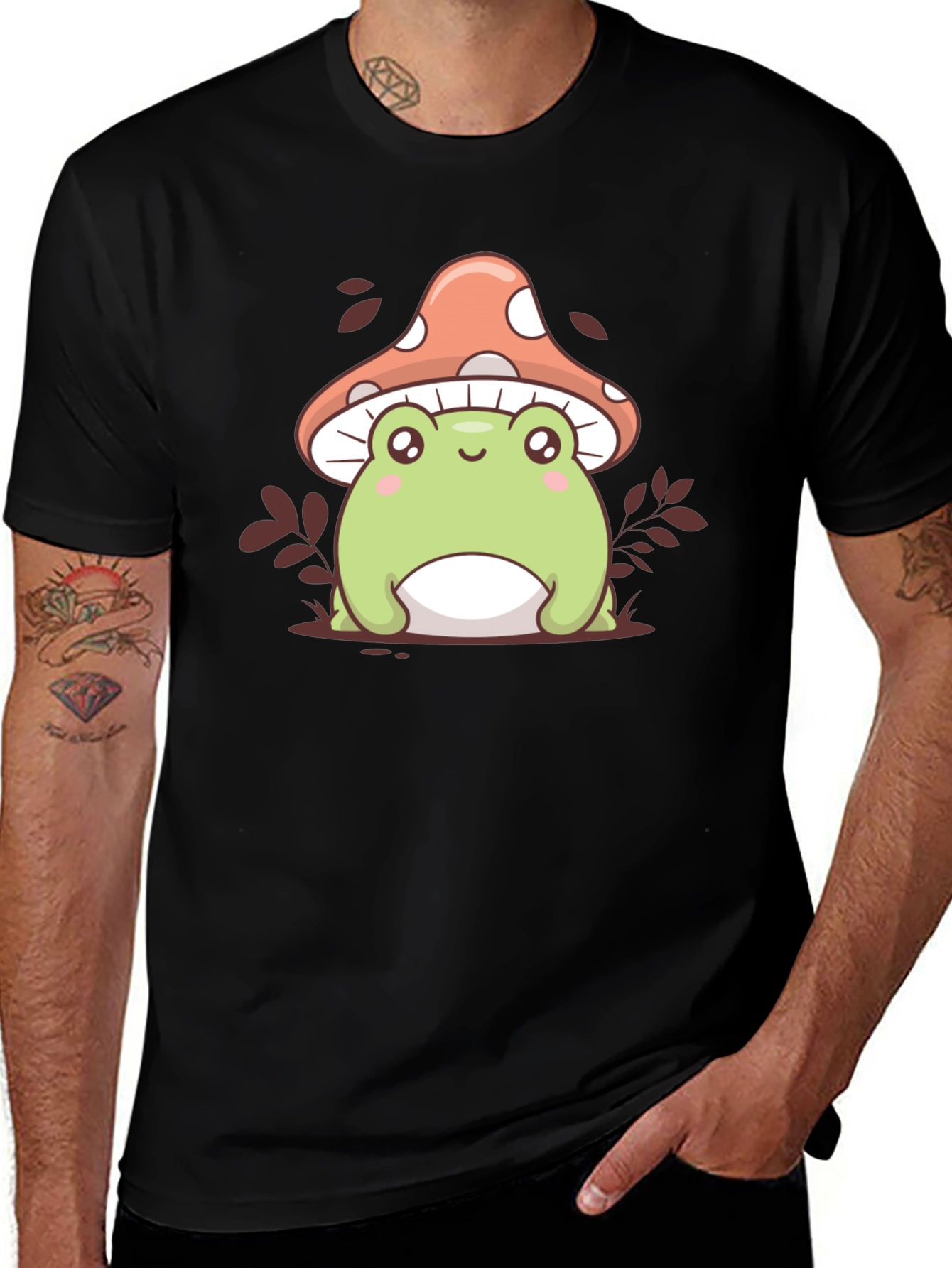 Cute Frog & Mushroom Graphic Tee