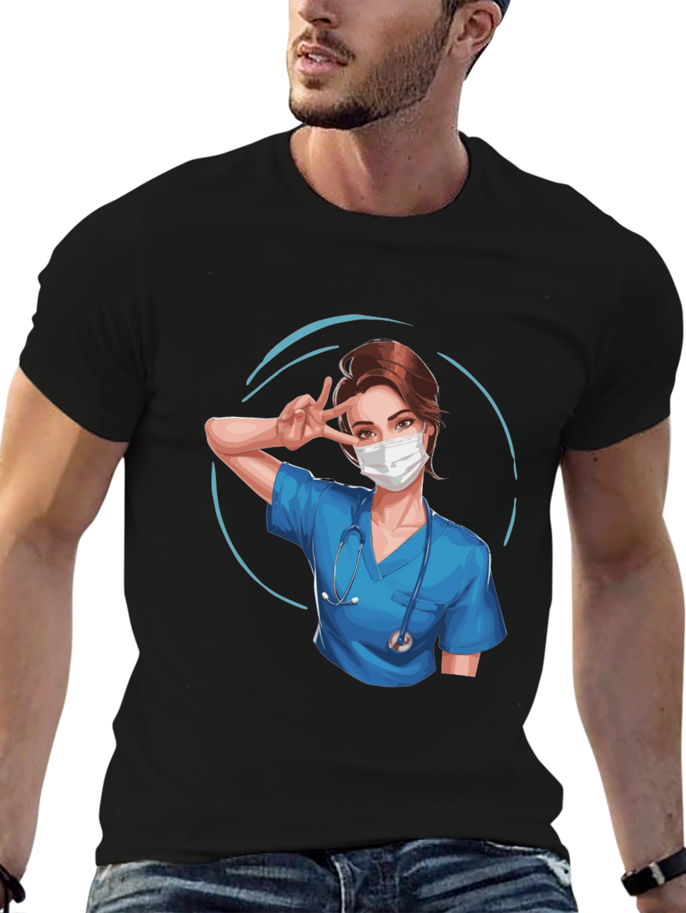 Nurse Graphic T-Shirt - Black
