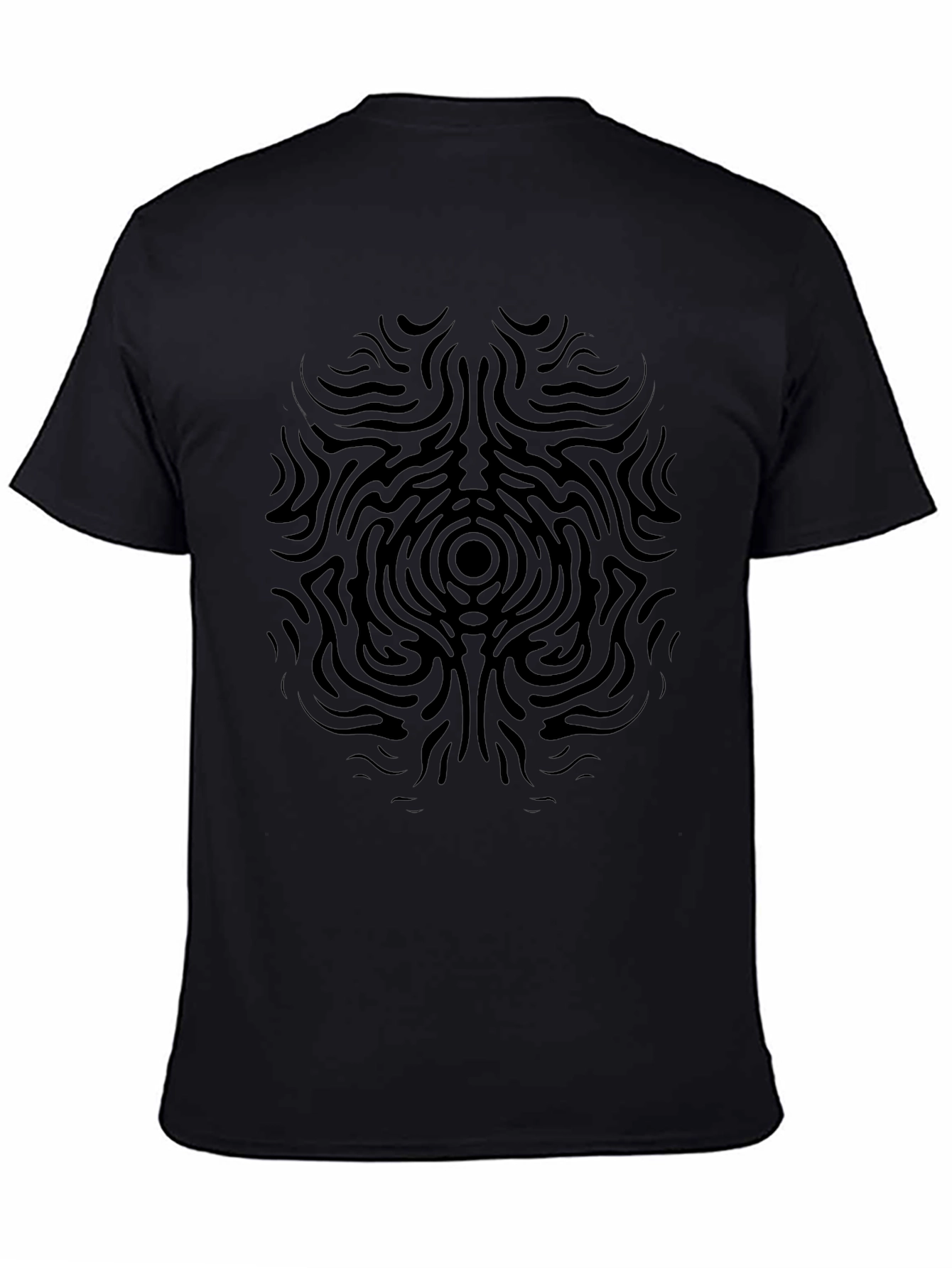 Abstract Pattern Mens Black T-Shirt