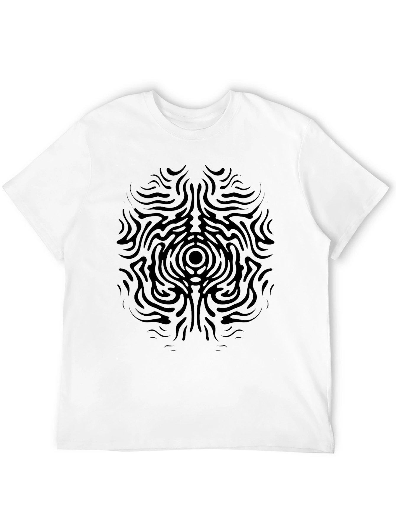 Abstract Pattern Mens Black T-Shirt