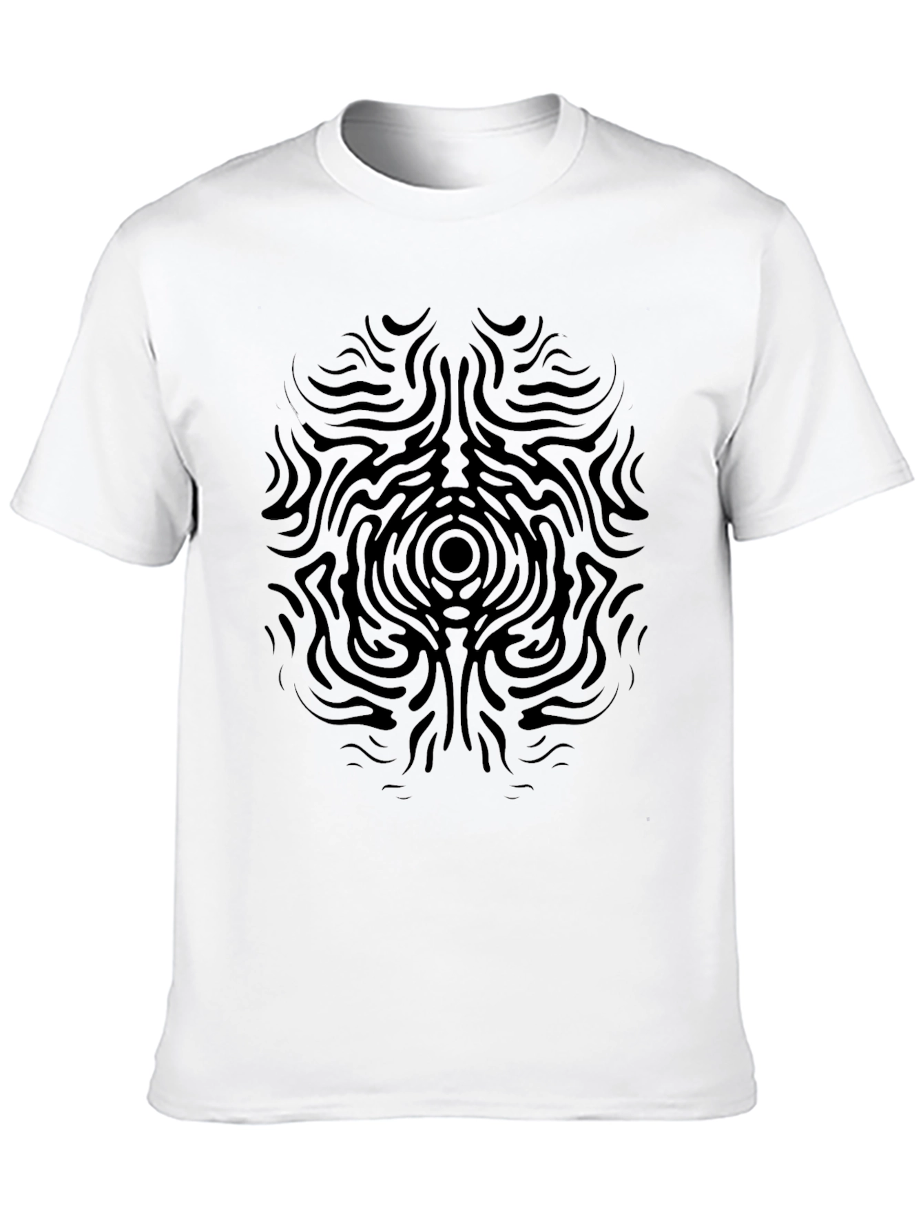 Abstract Pattern Mens Black T-Shirt