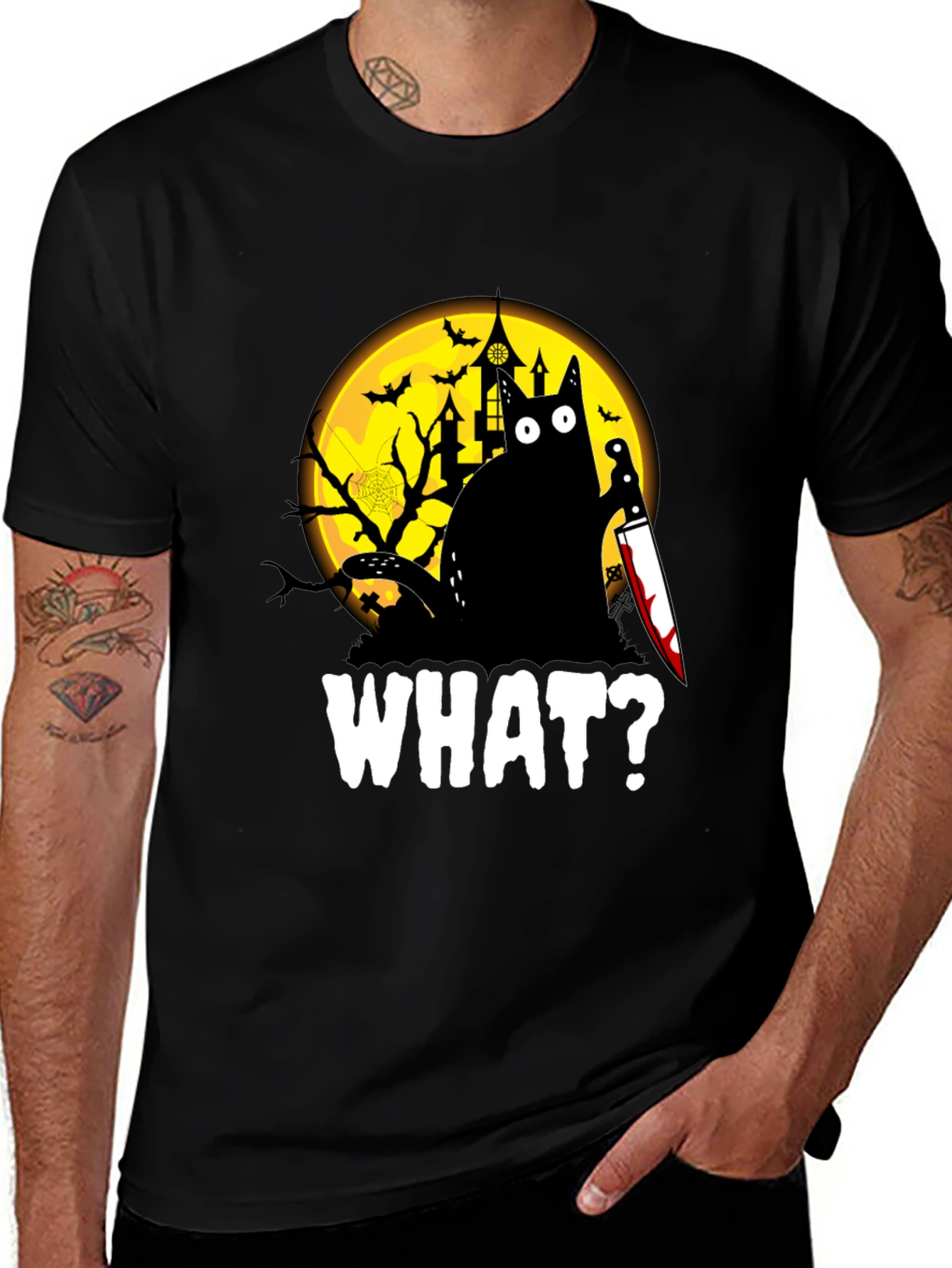 Halloween Cat T-Shirt - What?