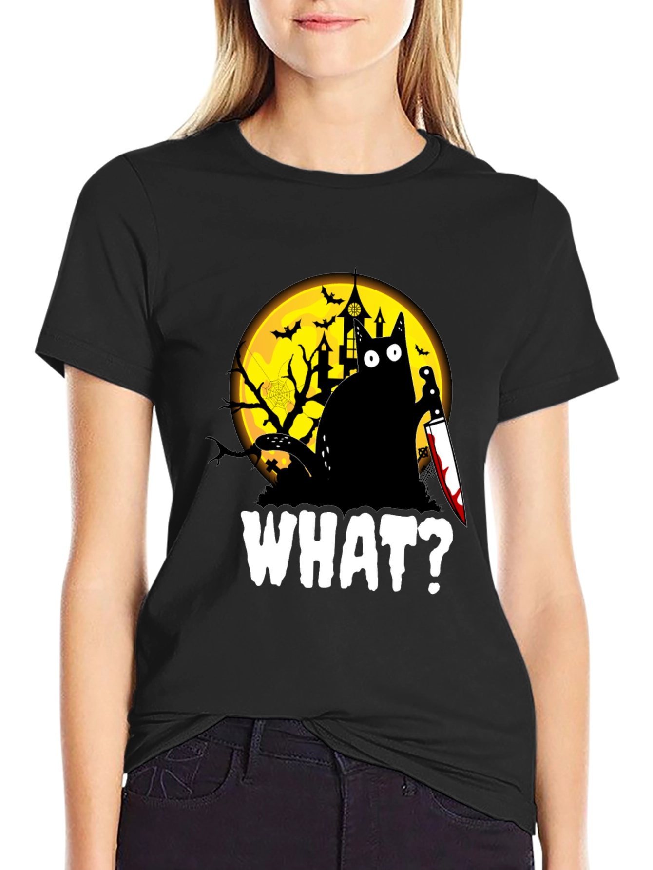 Halloween Cat T-Shirt - What?