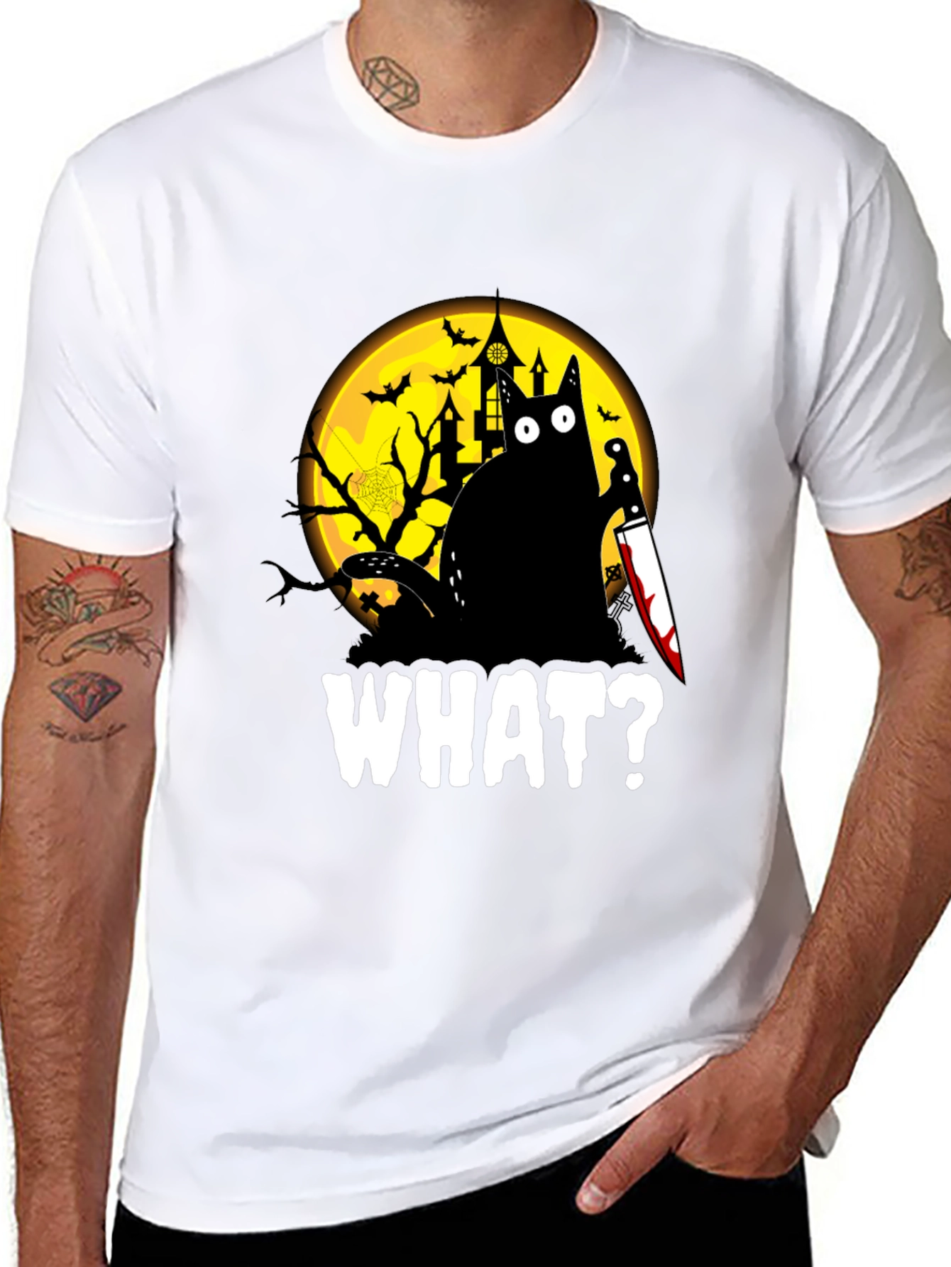 Halloween Cat T-Shirt - What?