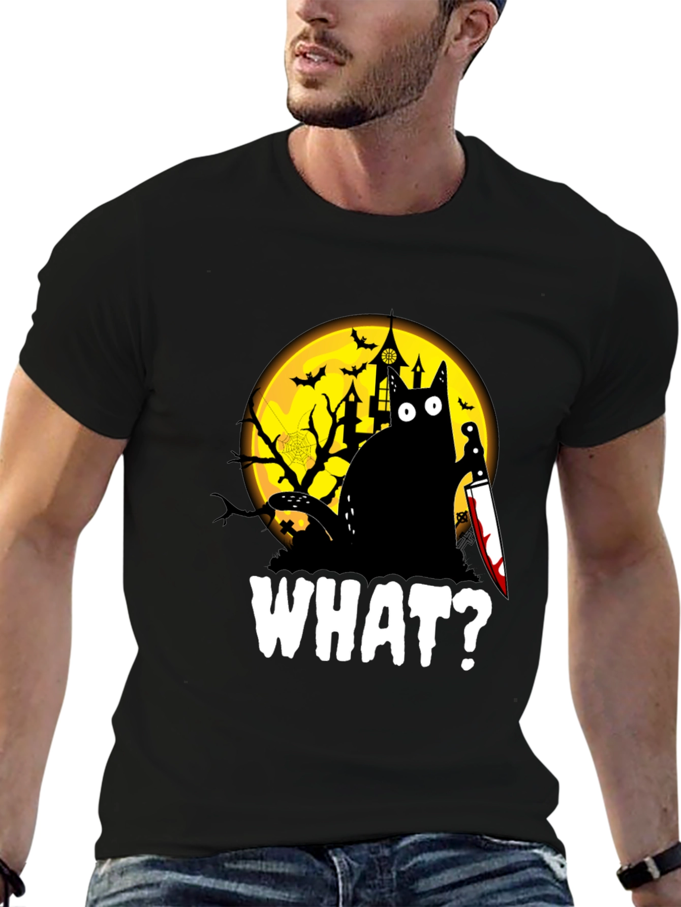 Halloween Cat T-Shirt - What?