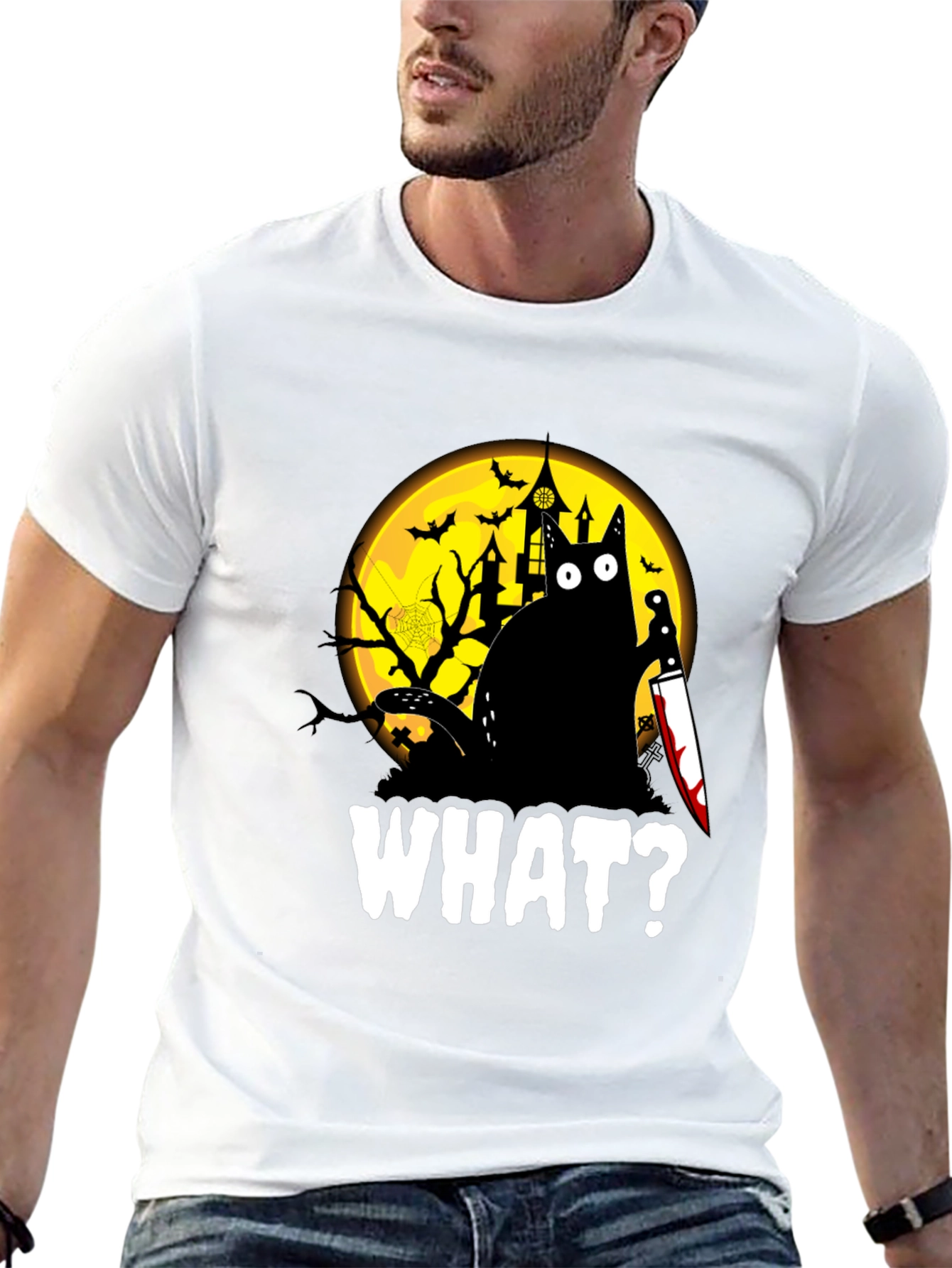 Halloween Cat T-Shirt - What?